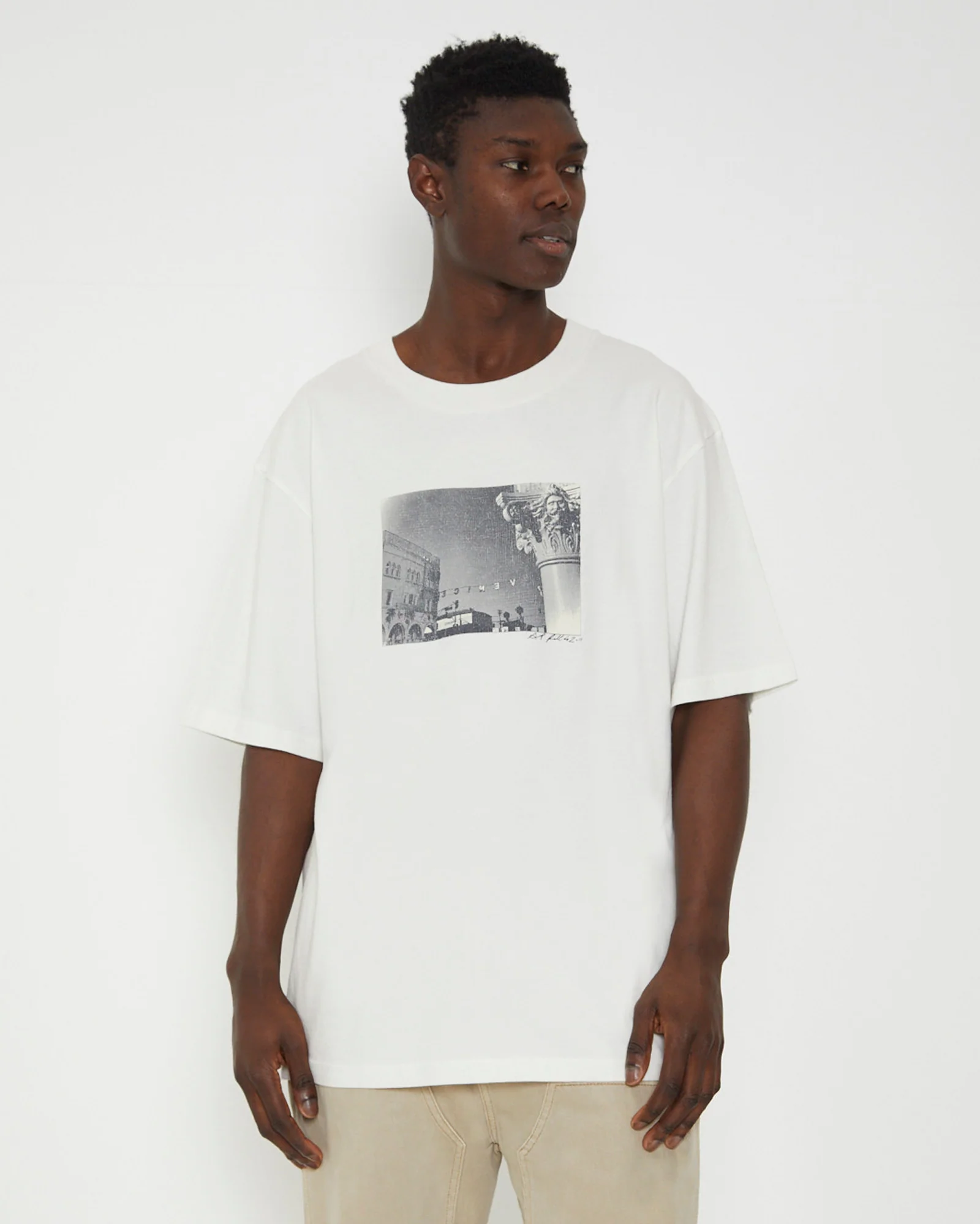 Heavy Venice Short Sleeve T-Shirt in Vintage White - Image 5