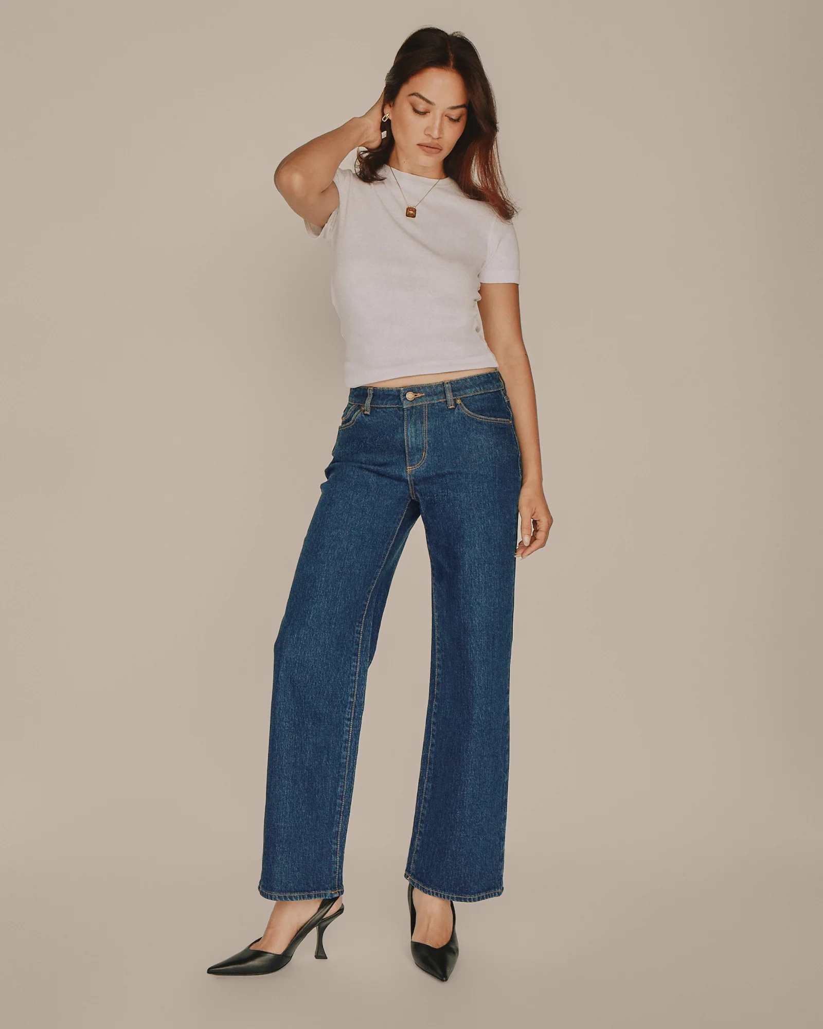 Heidi Low Denim Jeans Dark Stone - Image 2