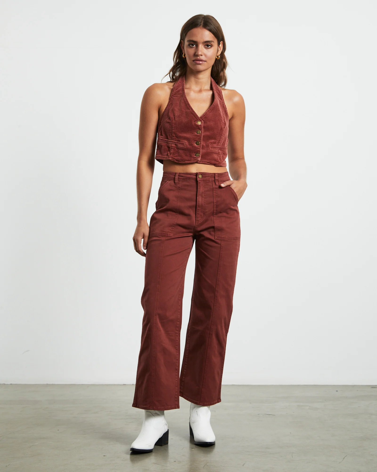 Heidi Trade Pants in Brick Rust - Image 3