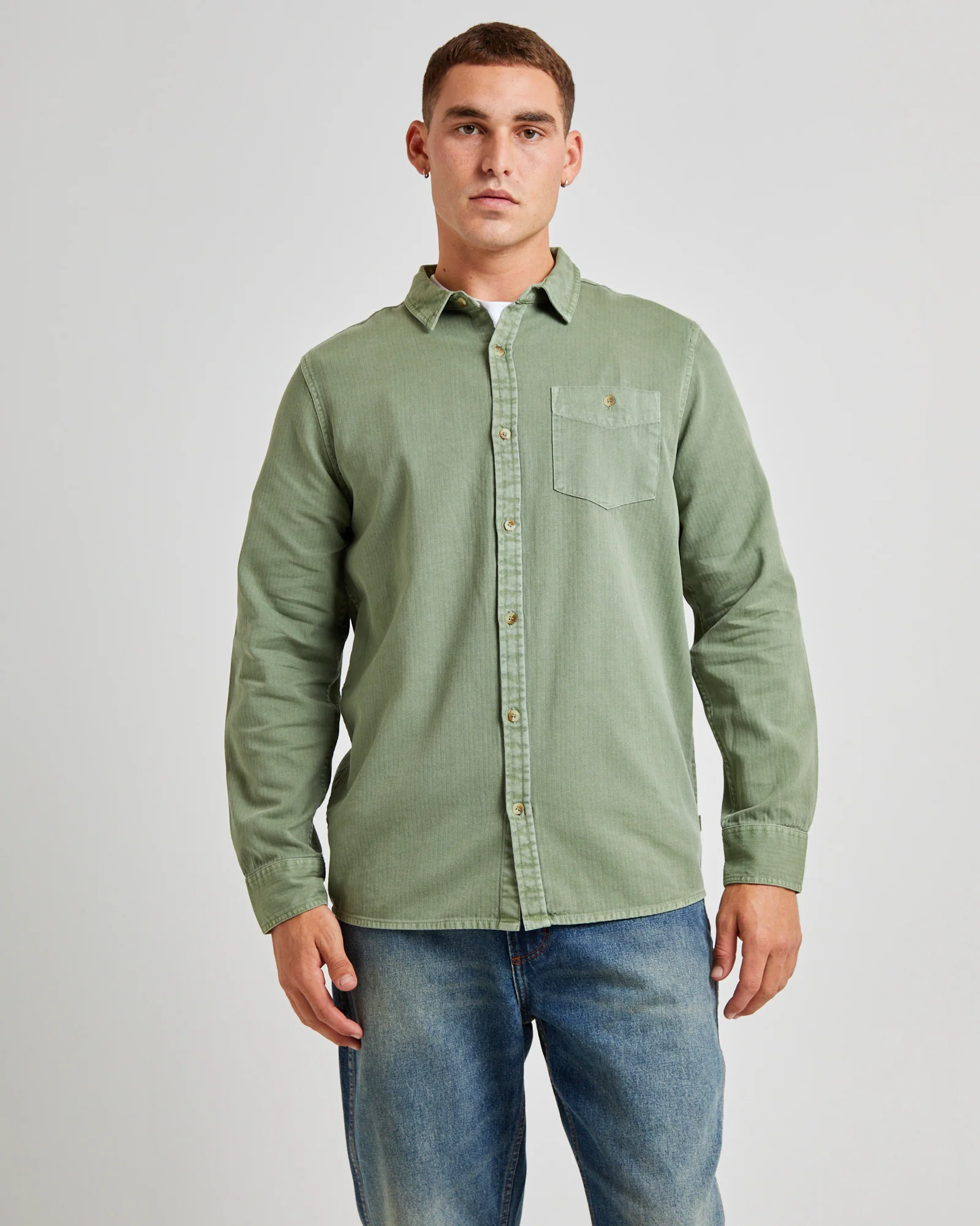 Herringbone Long Sleeve Shirt - Image 3