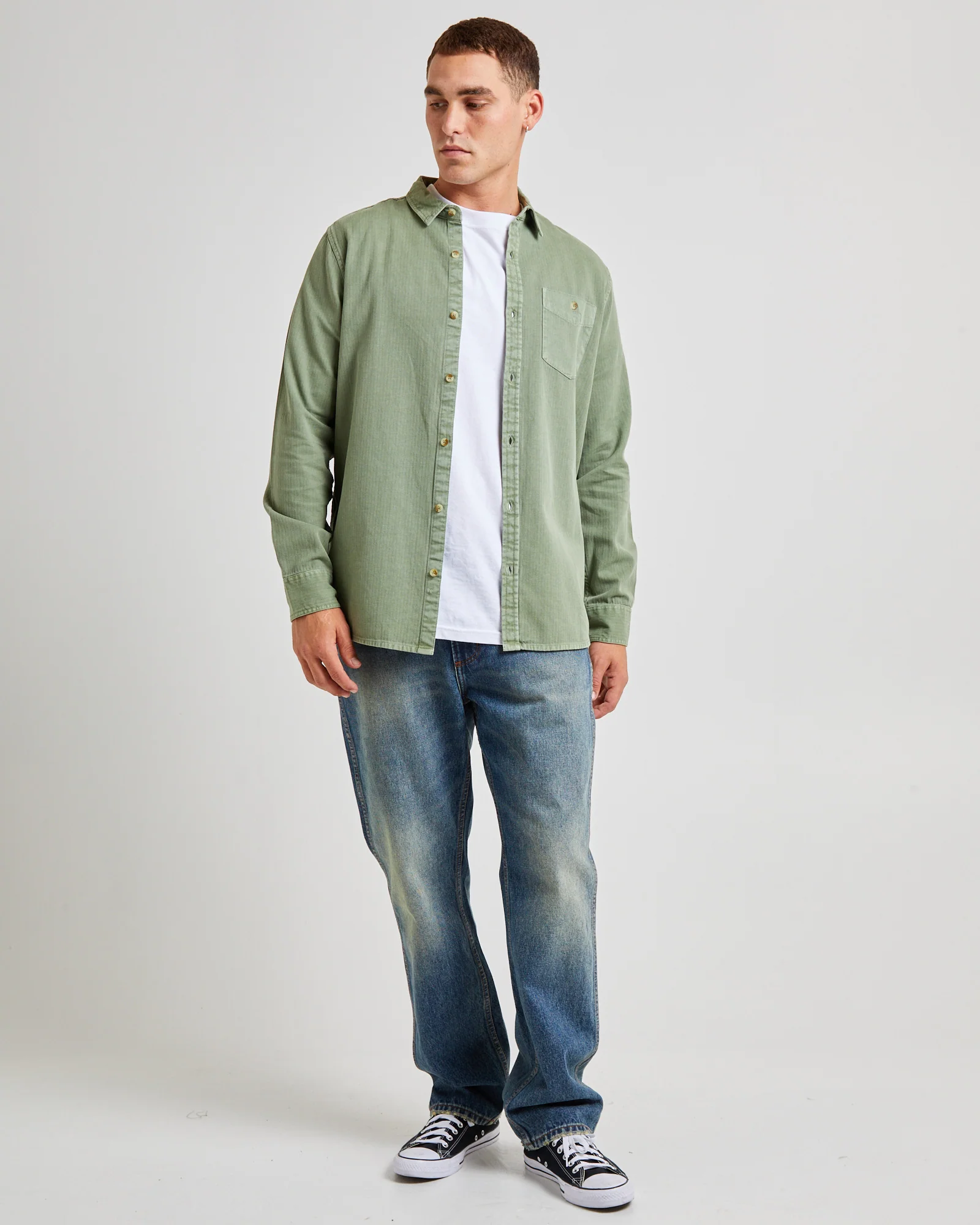 Herringbone Long Sleeve Shirt - Image 4