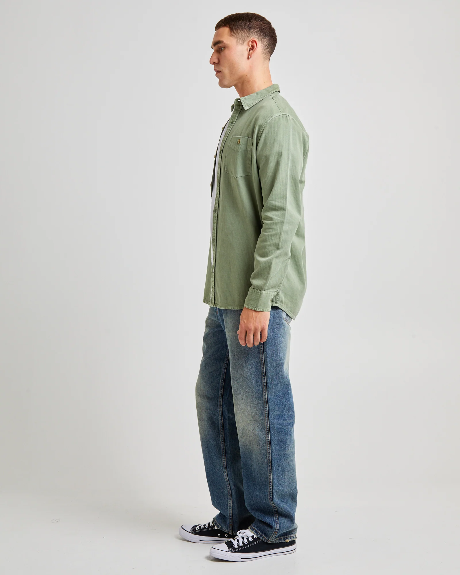 Herringbone Long Sleeve Shirt - Image 5