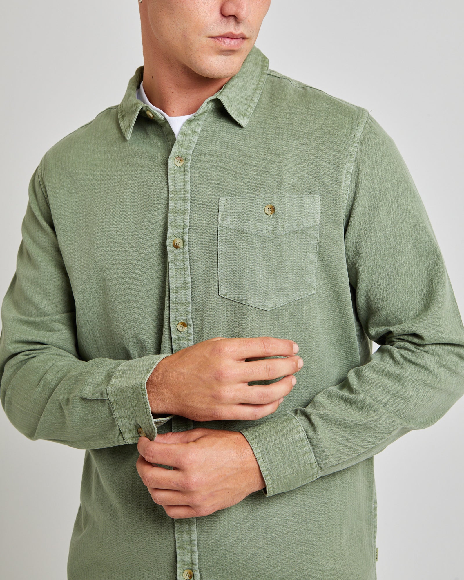Herringbone Long Sleeve Shirt - Image 6