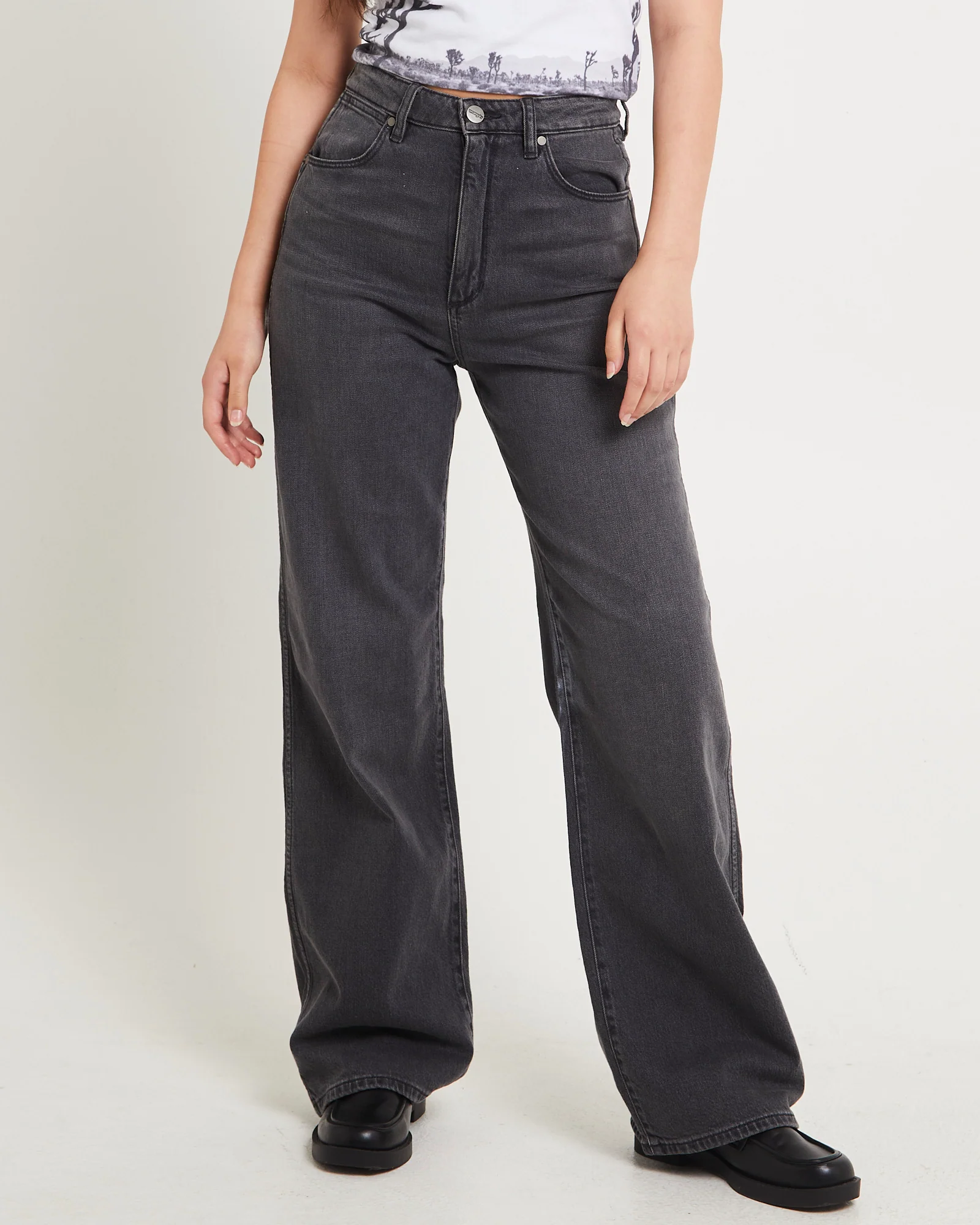 Hi Bells Flared Denim Jeans Highway Black - Image 2