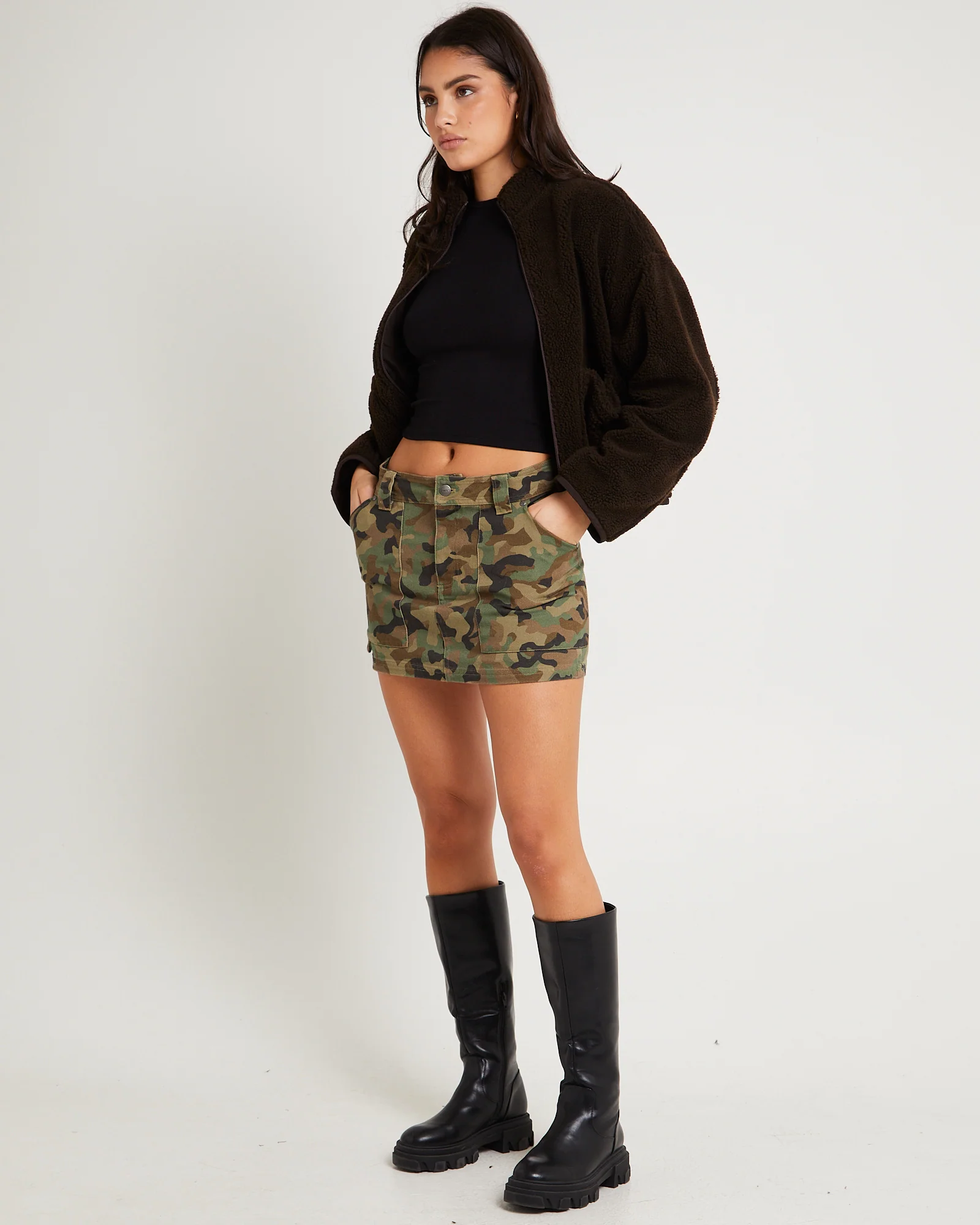 Hidden Low Rise Workwear Skirt - Image 3