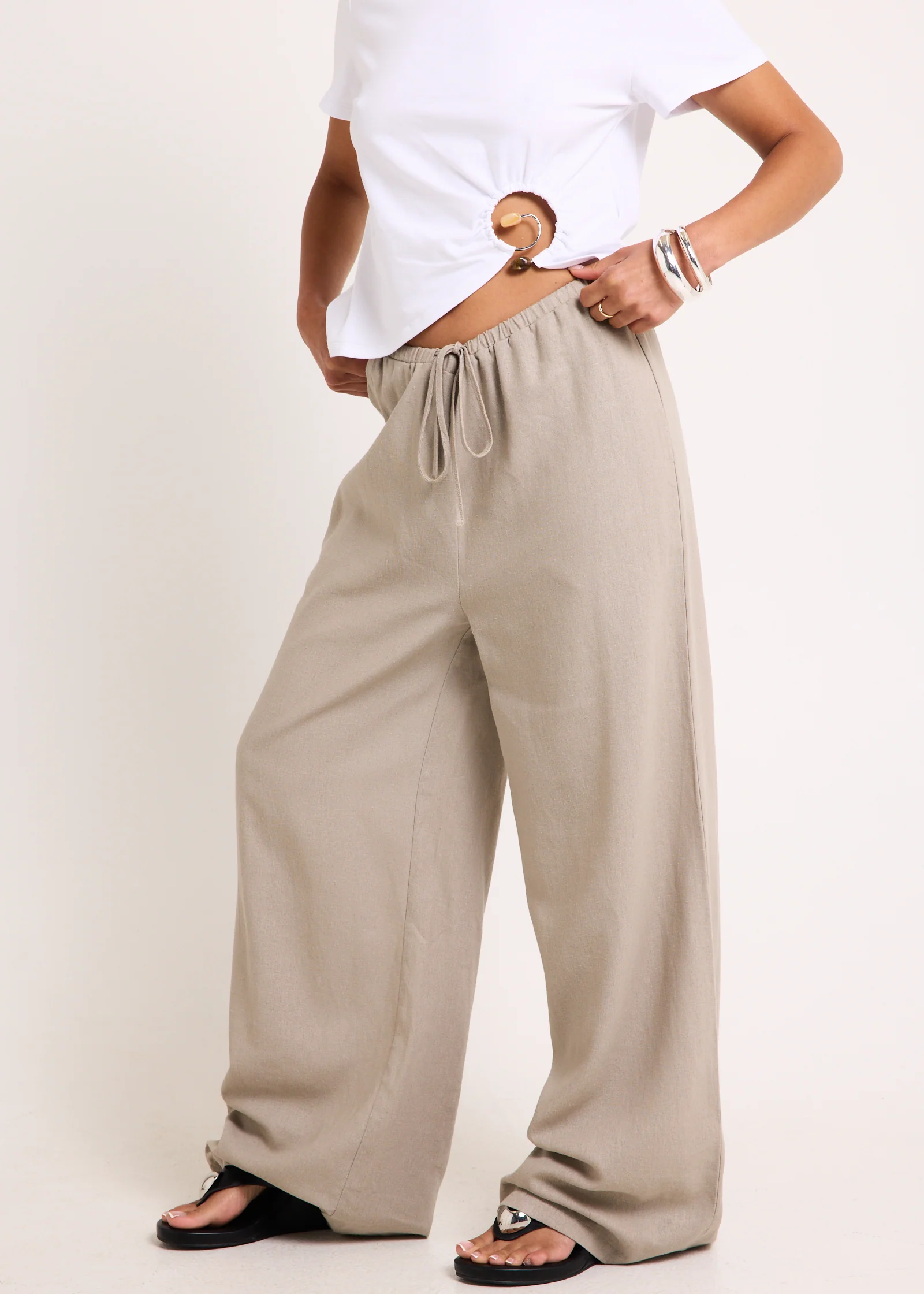 Hideaway Linen Wide Leg Pants - Image 3