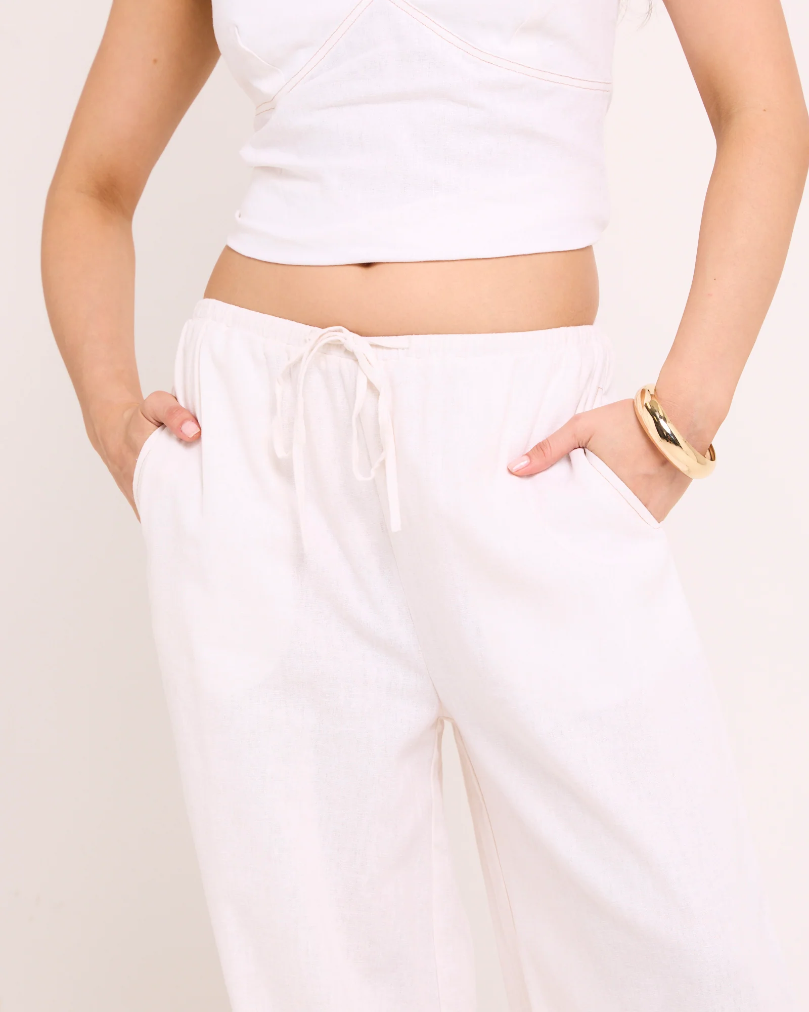 Hideaway Linen Wide Leg Pants - Image 2