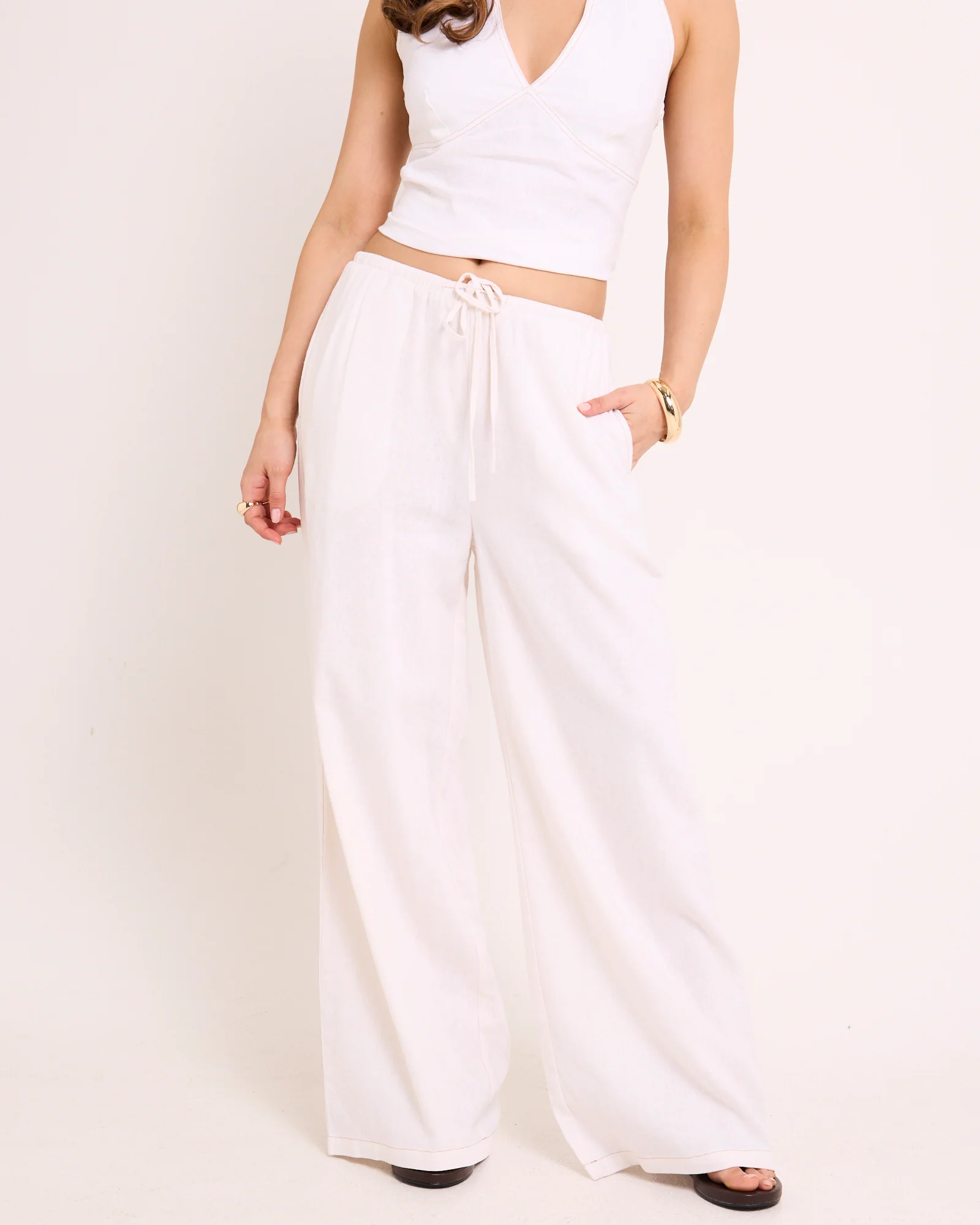 Hideaway Linen Wide Leg Pants - Image 4