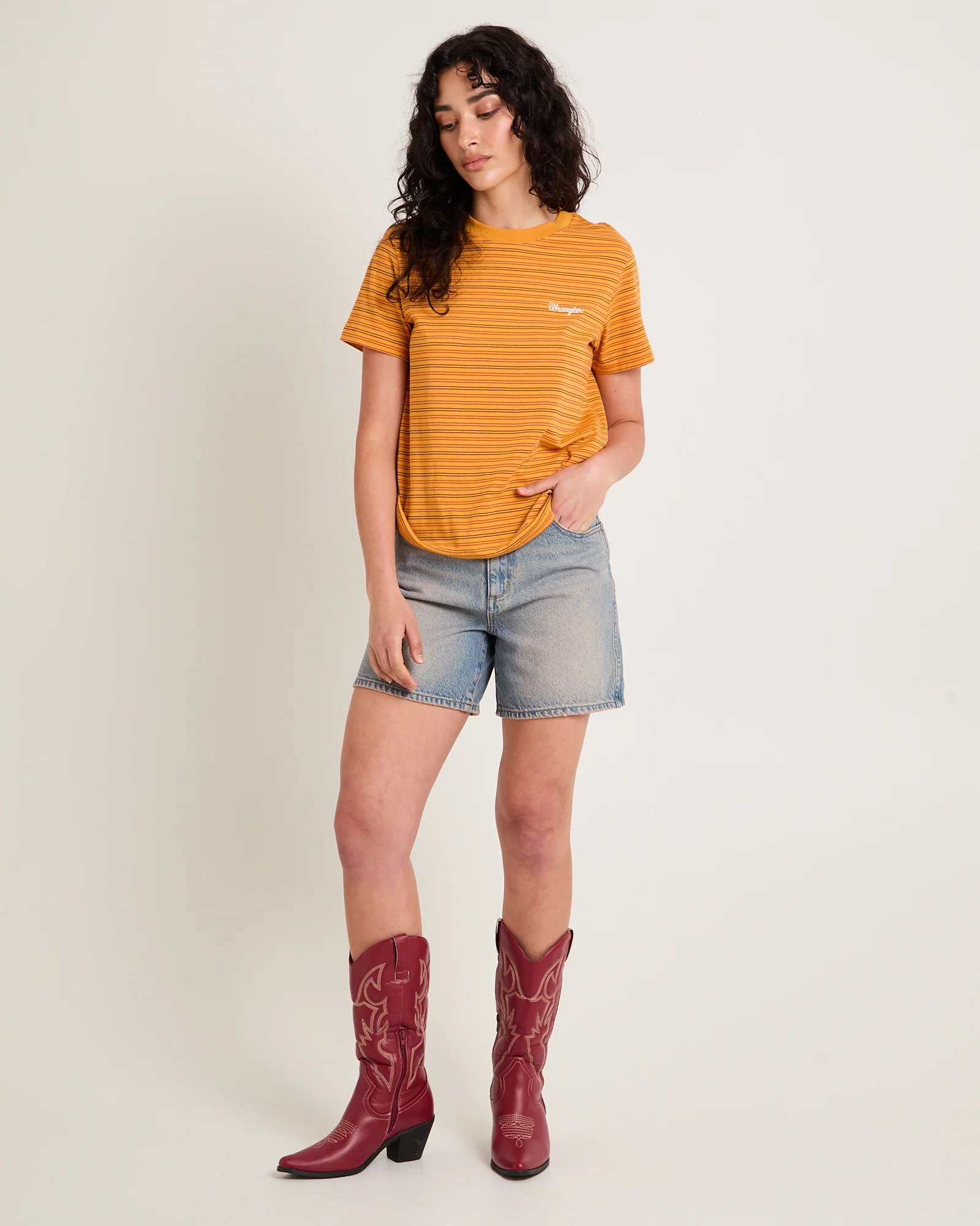 High A-Line Slim Denim Shorts - Image 3