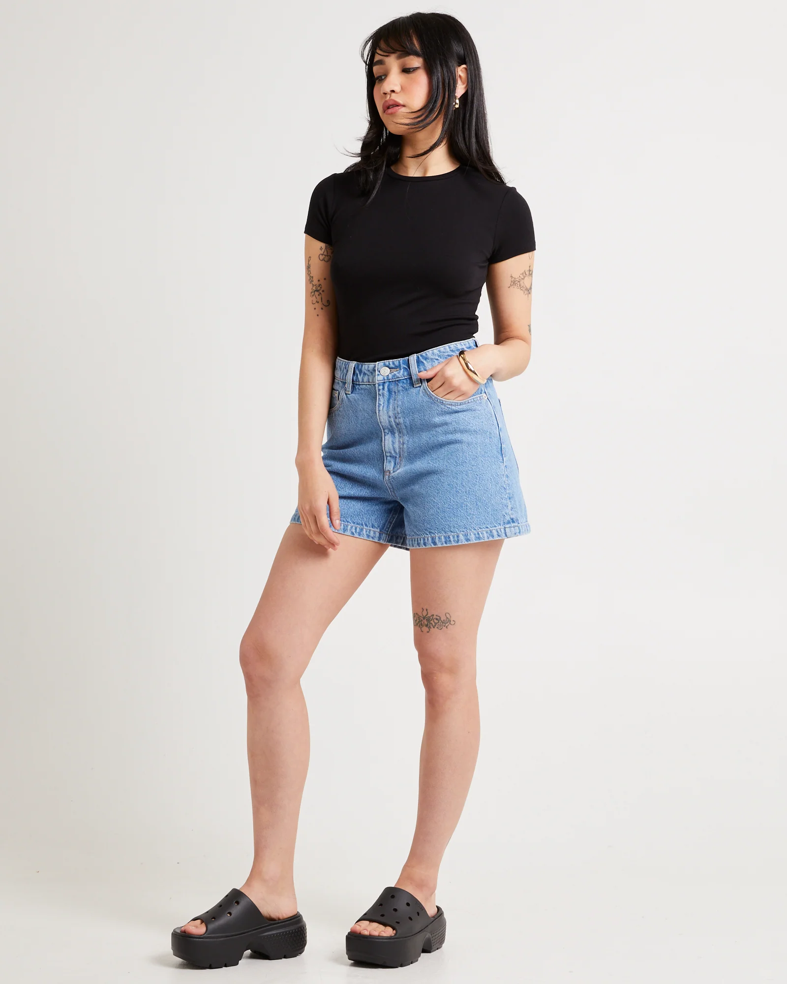 High Relaxed Denim Shorts - Image 4