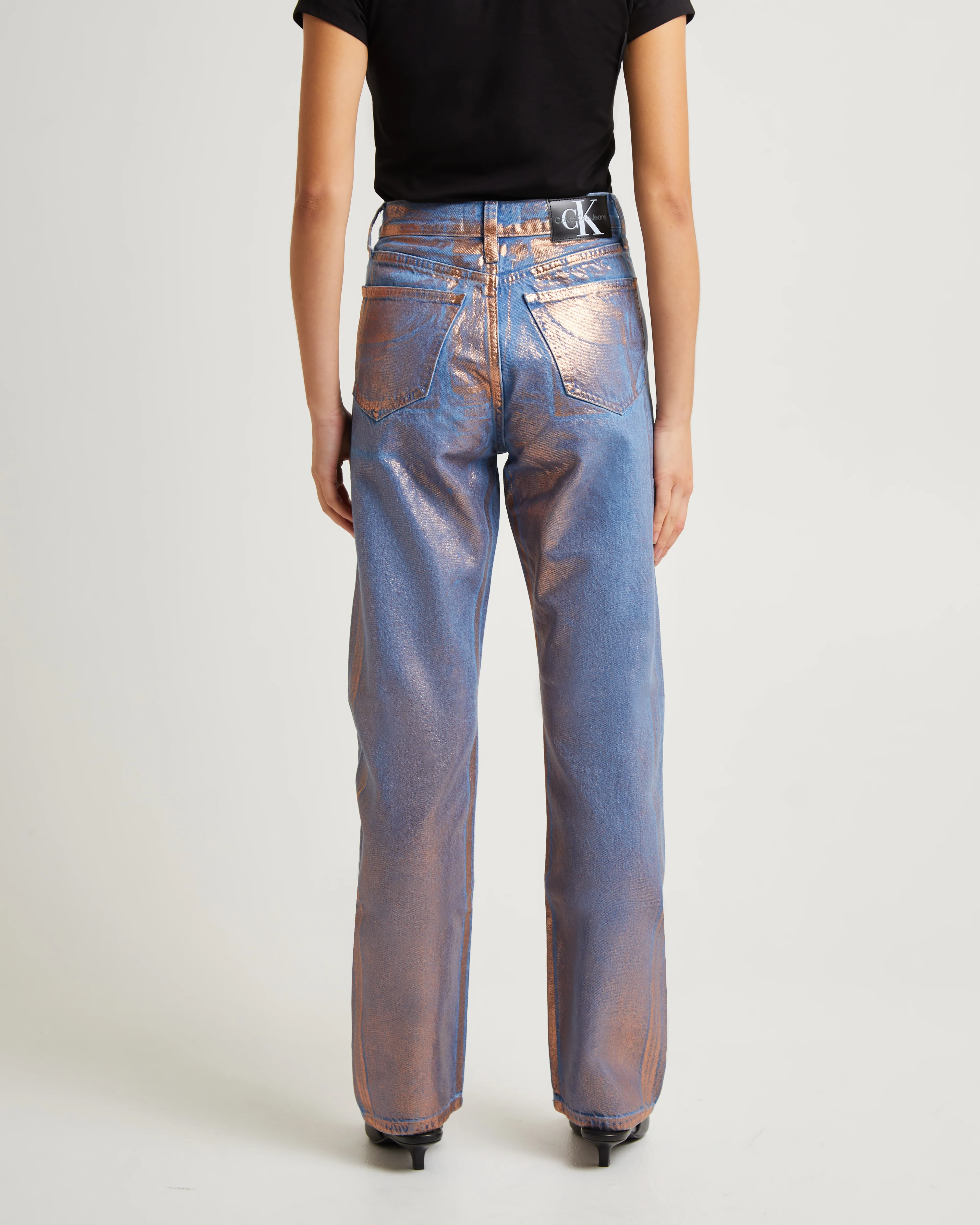 High Rise Straight Jeans Denim Medium - Image 3