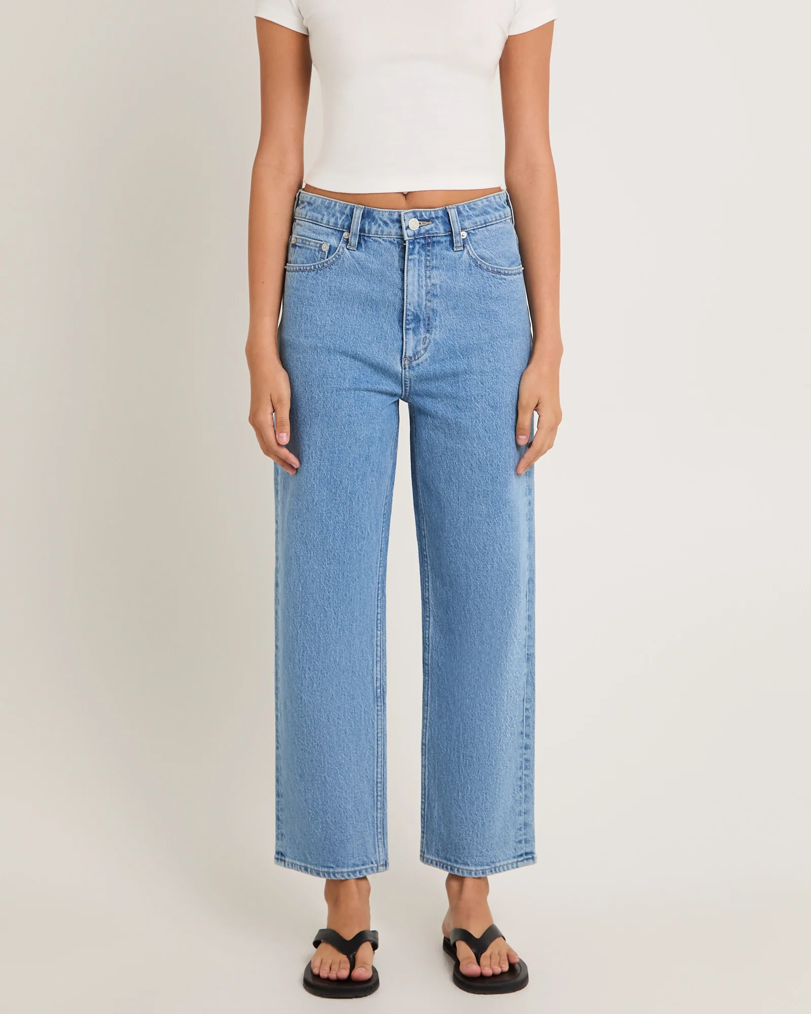 High Straight Crop Denim Jeans Blue Monday - Image 3