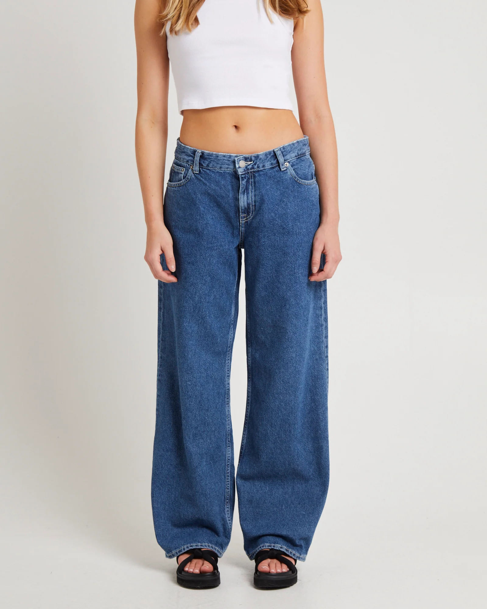 Hill Low Denim Jeans Pebble Mid Stone