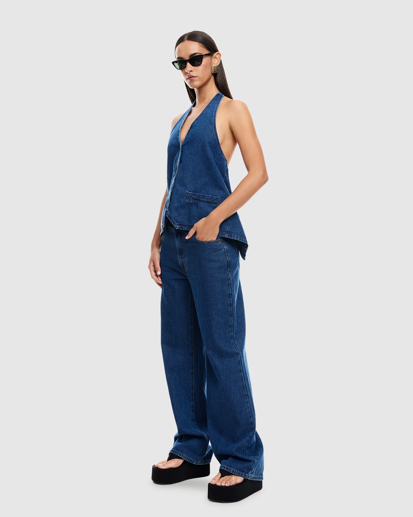 Hills Halter Denim Top - Image 3