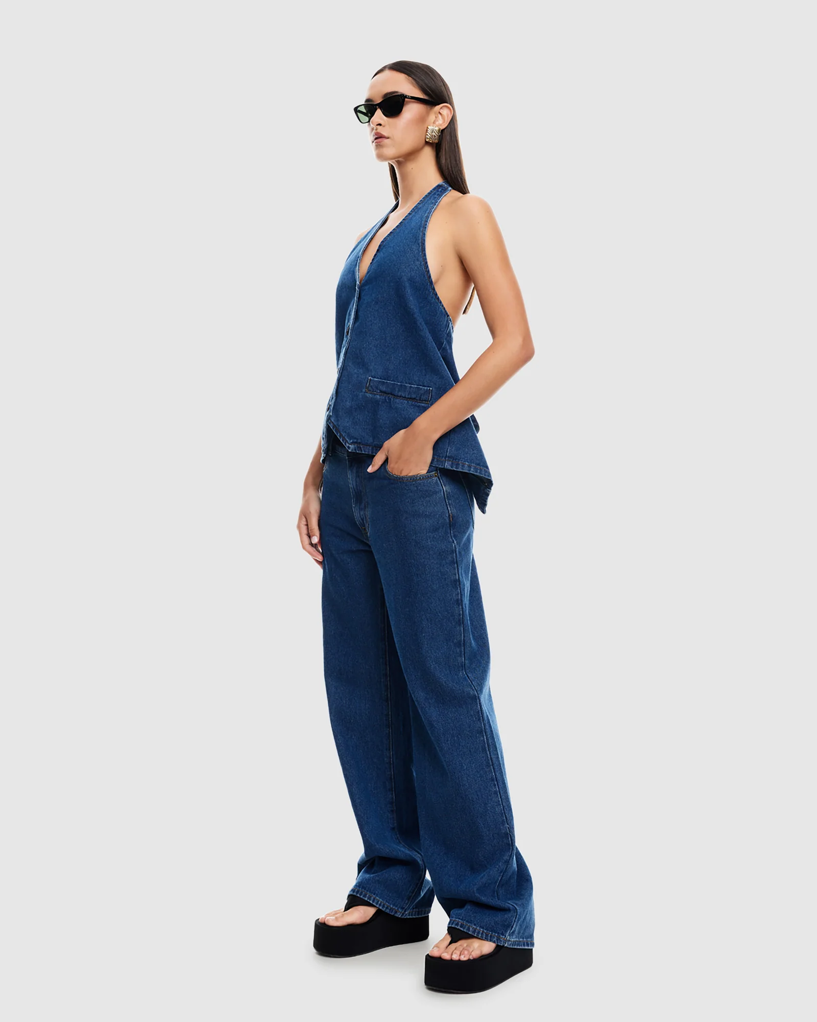 Hills Halter Denim Top - Image 4