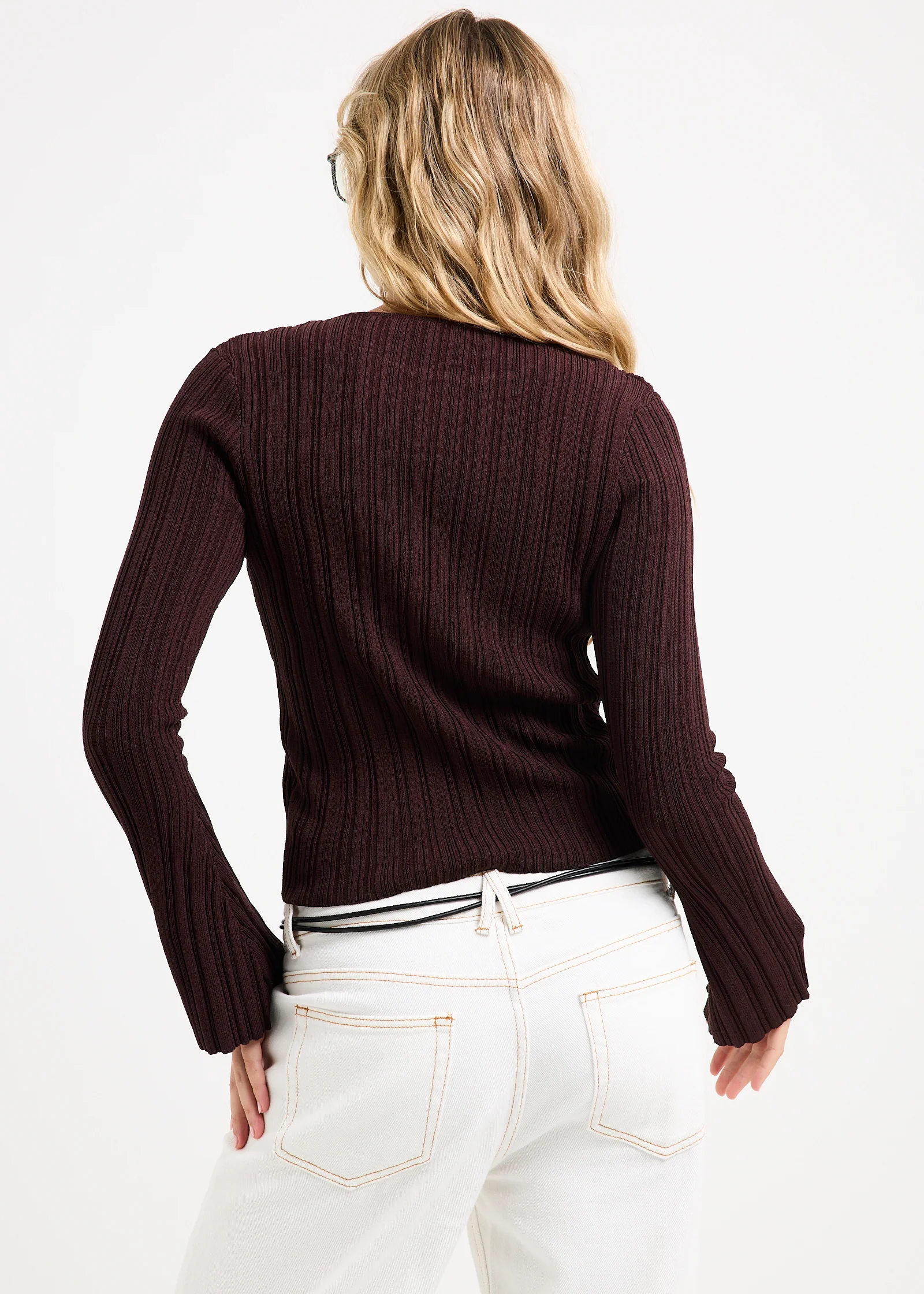 Holland Boat Neck Long Sleeve Knit Top - Image 2