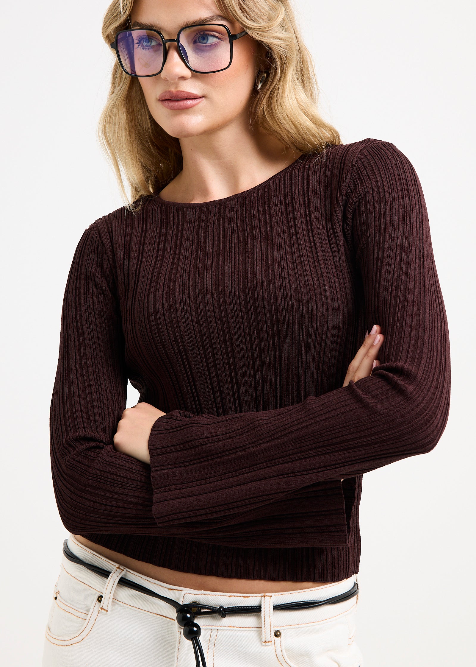 Holland Boat Neck Long Sleeve Knit Top - Image 5