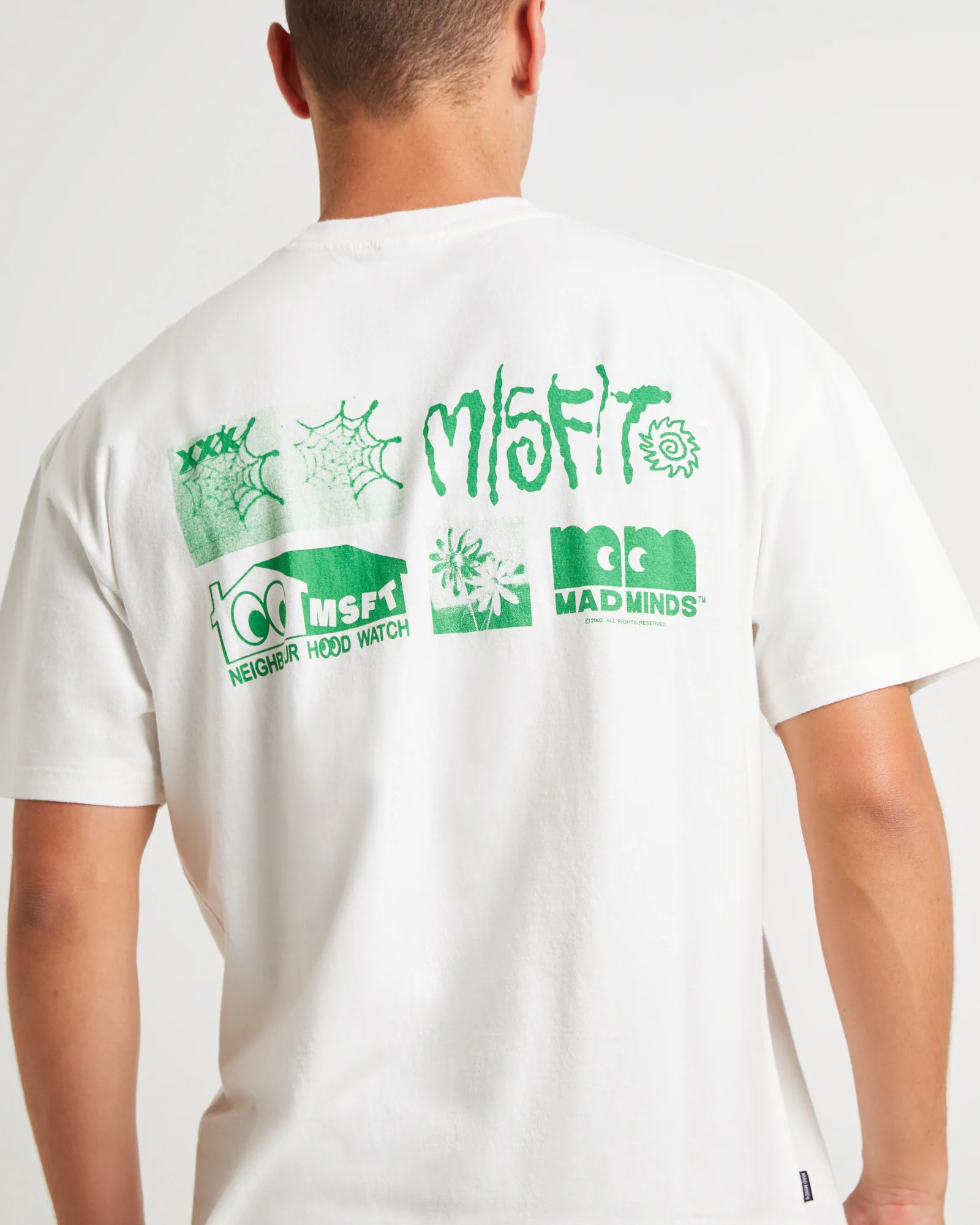 Hood Watch 50-50 Short Sleeve T-Shirt in Thrift White - Image 5