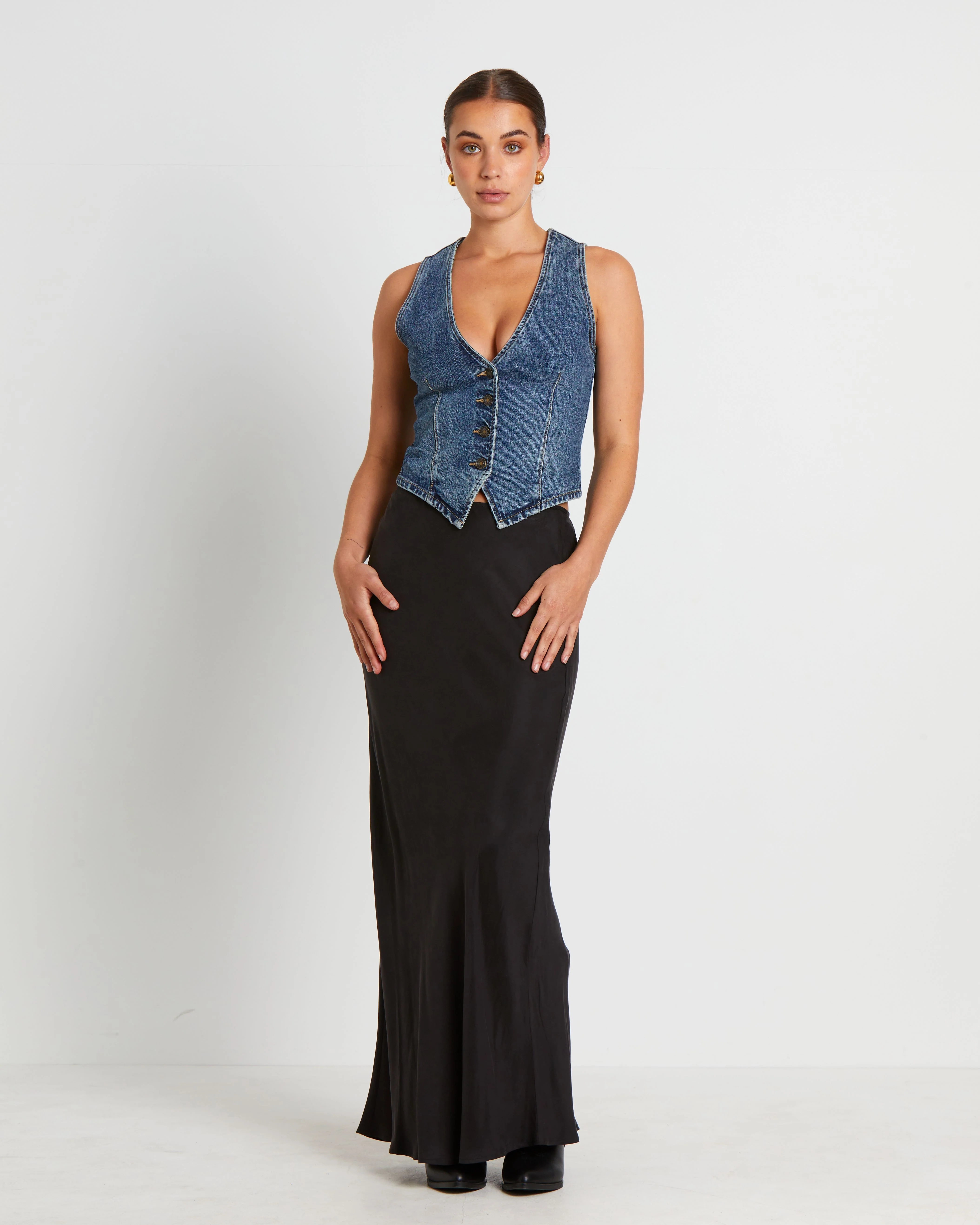 Howdy Denim Vest in Grunge Blue - Image 3