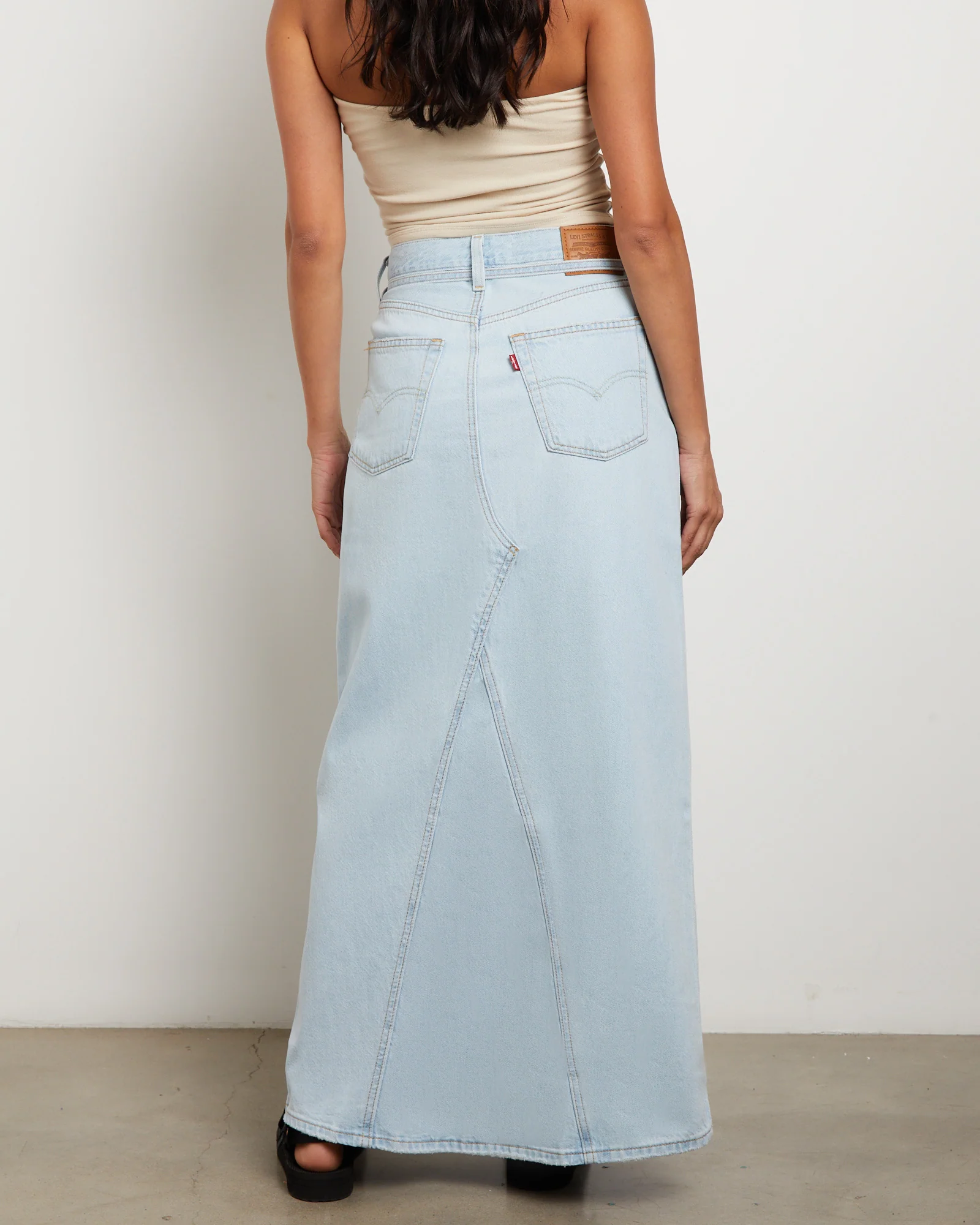 Iconic Long Denim Belt Skirt in So Called Pants - Image 2