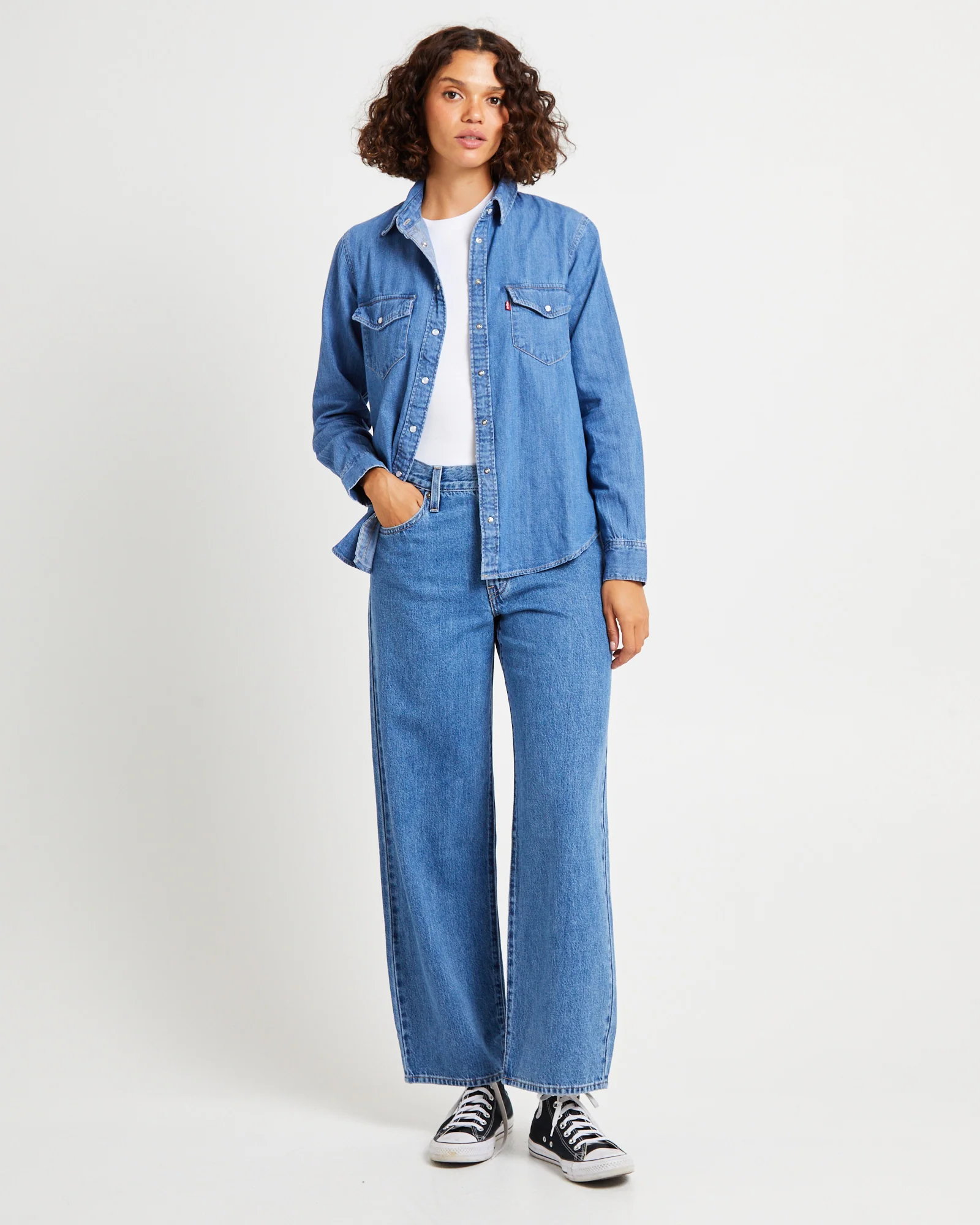 Iconic Western Long Sleeve Denim Shirt - Image 3