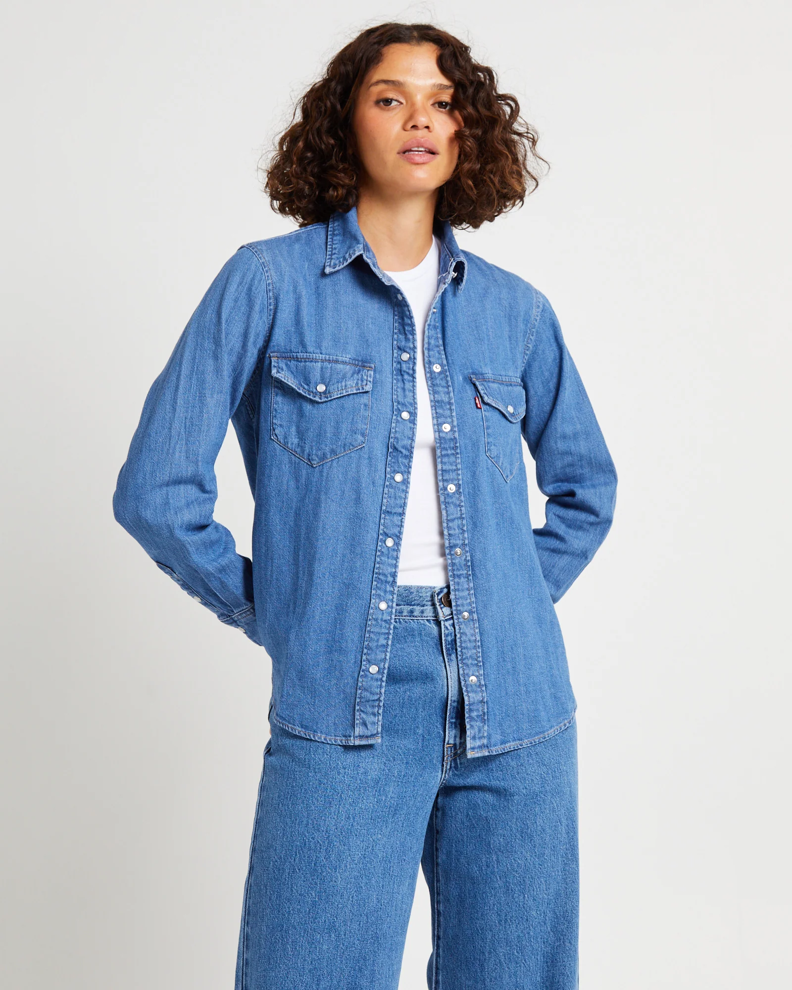 Iconic Western Long Sleeve Denim Shirt - Image 4