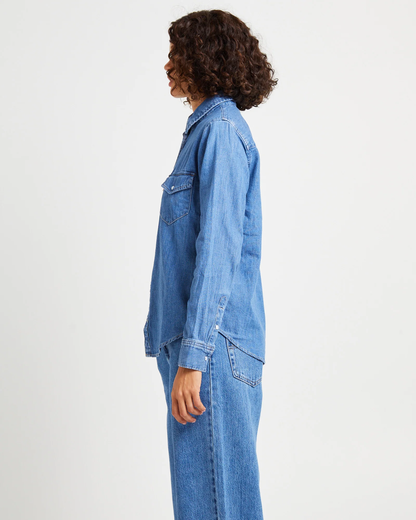 Iconic Western Long Sleeve Denim Shirt - Image 5