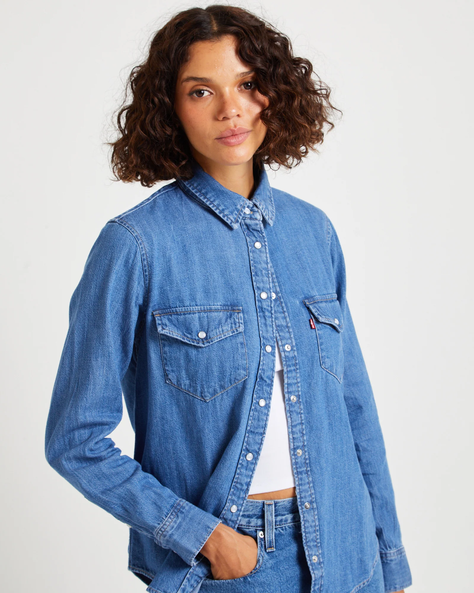 Iconic Western Long Sleeve Denim Shirt - Image 6