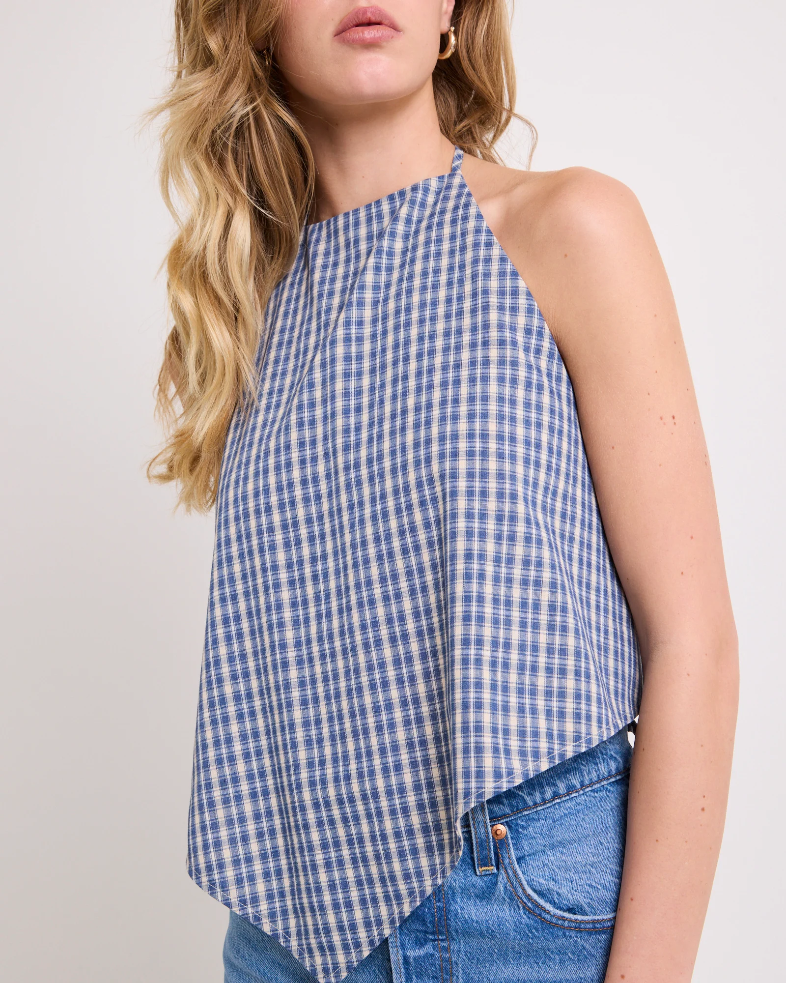 Iluka Check High Neck Top - Image 5