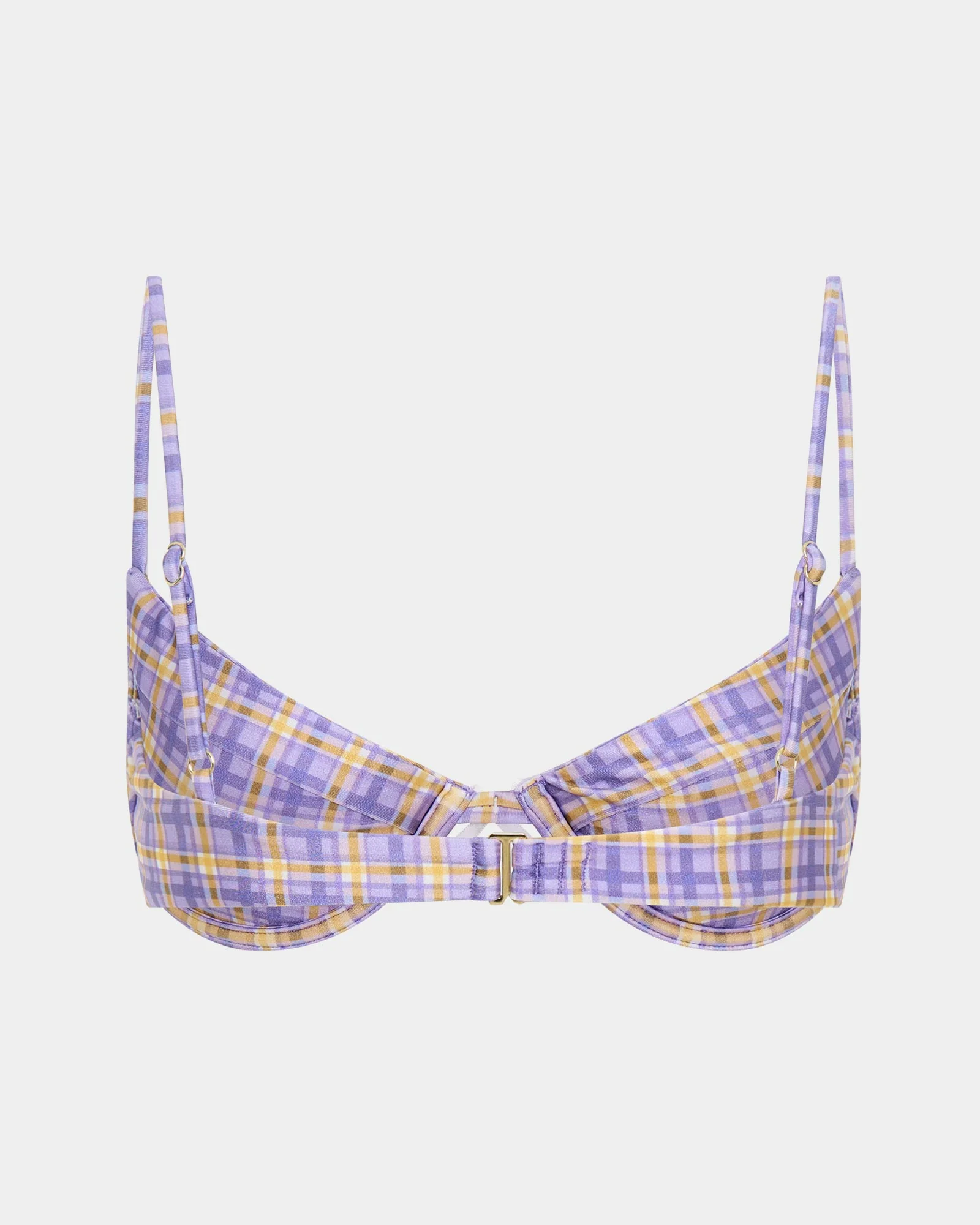 India Blurred Check Underwire Bikini Top Bikini Set - Image 5