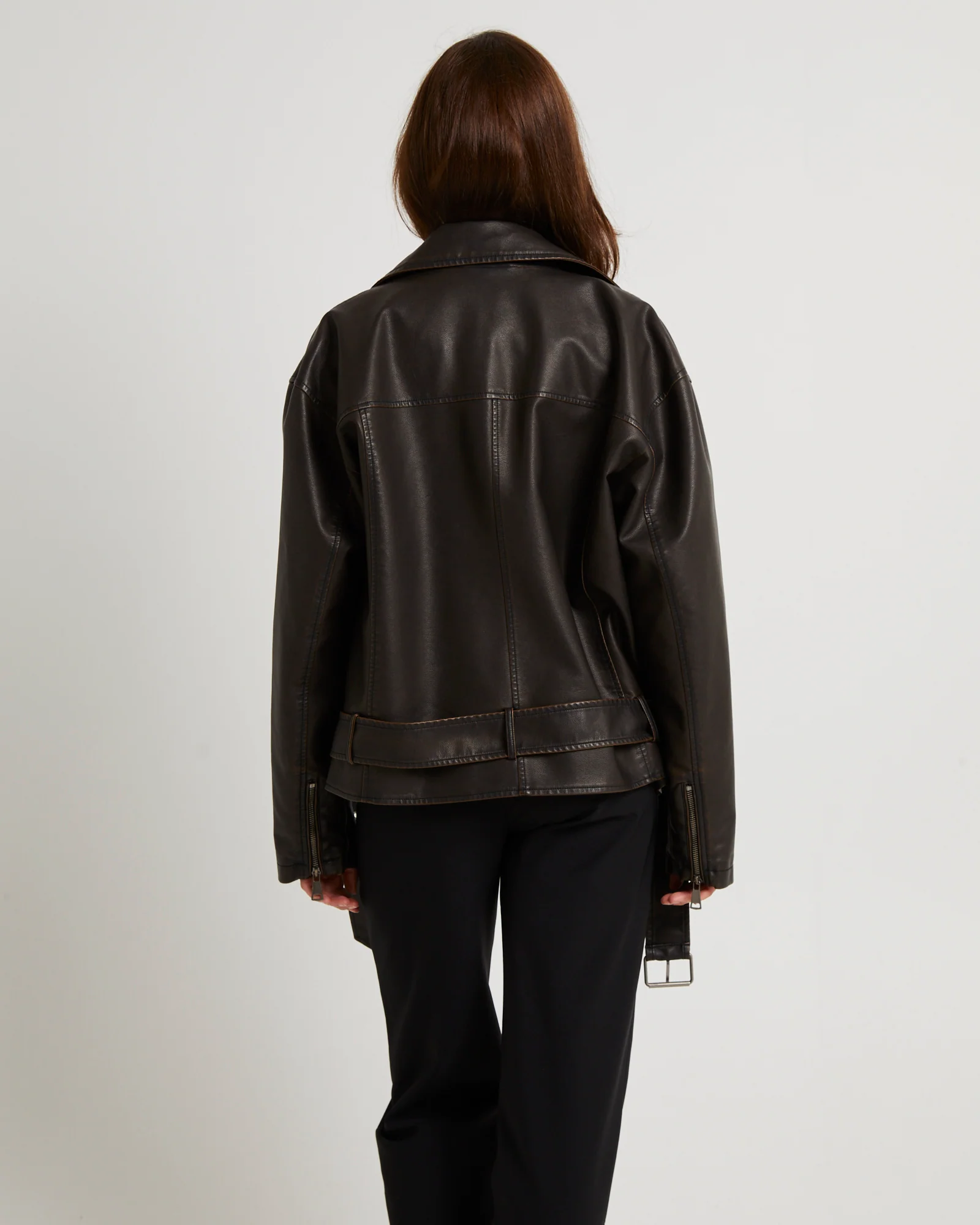Ines Distressed Biker Jacket - Image 2