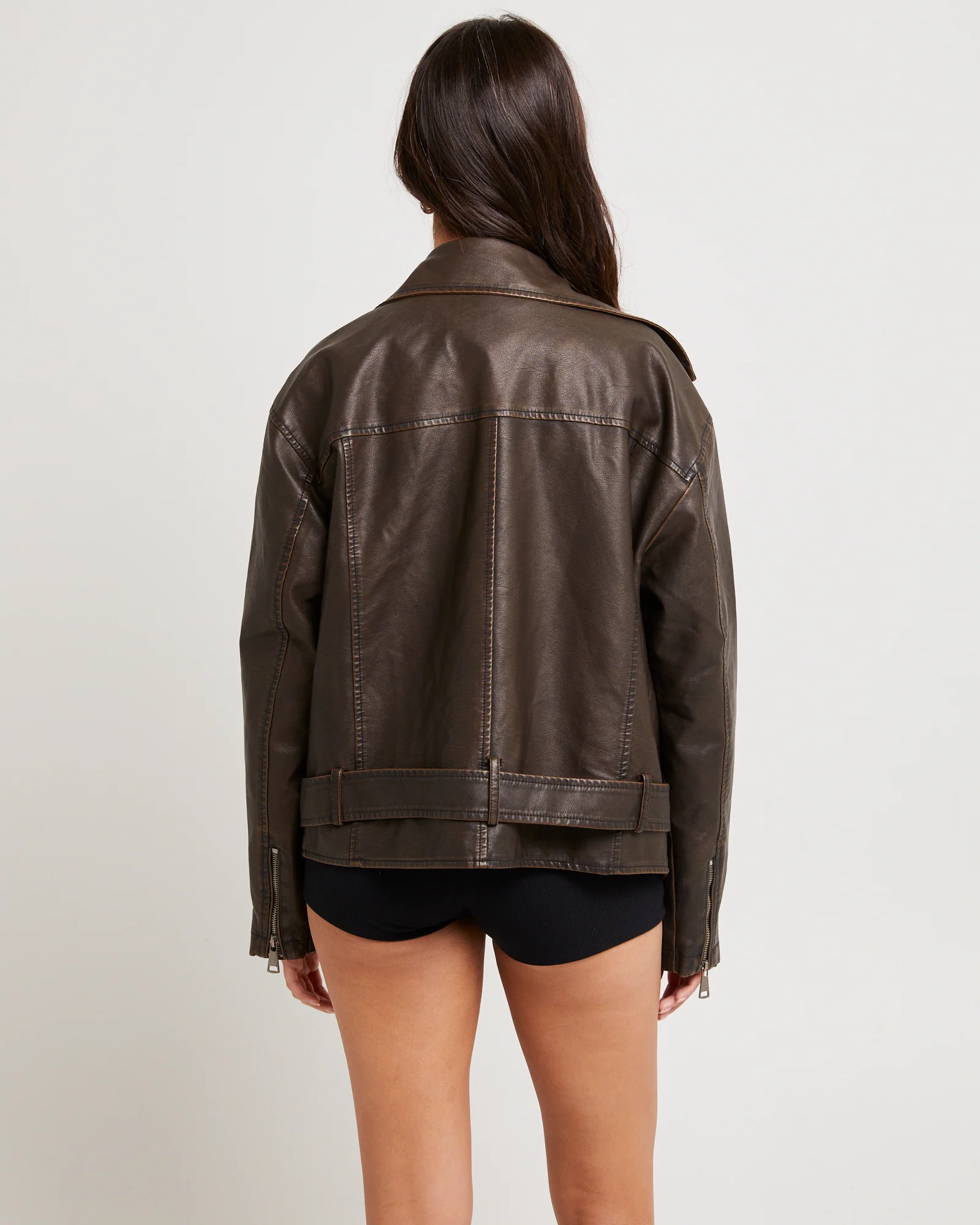Ines Distressed Biker Jacket - Image 3