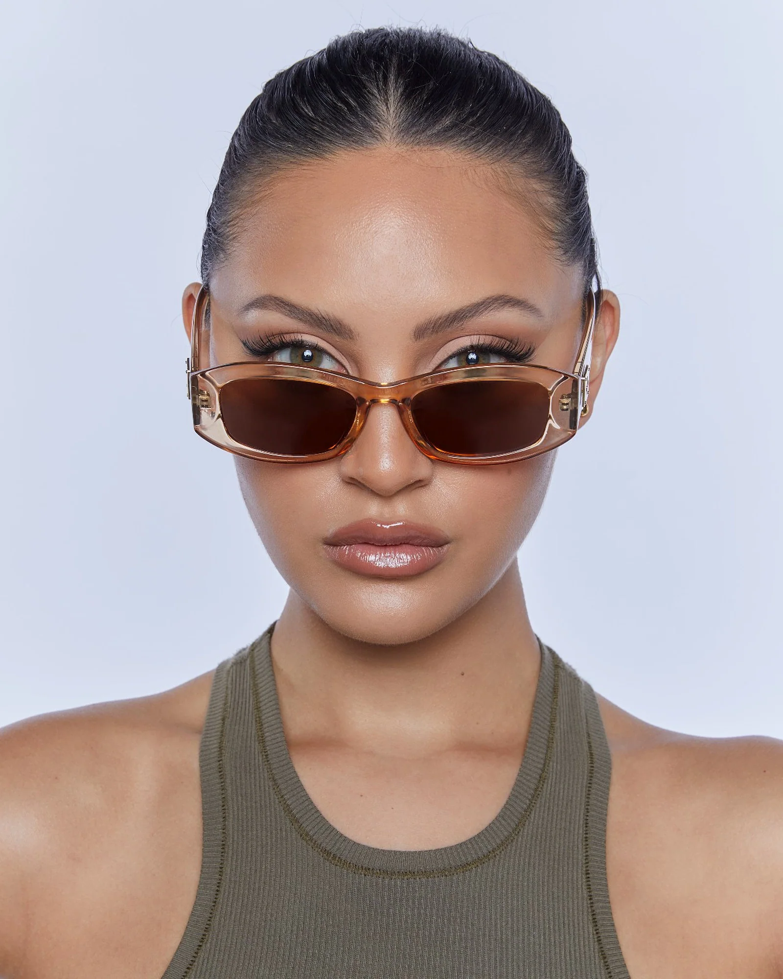 Inez Sunglasses Crystal Tan Brown Mono - Image 2