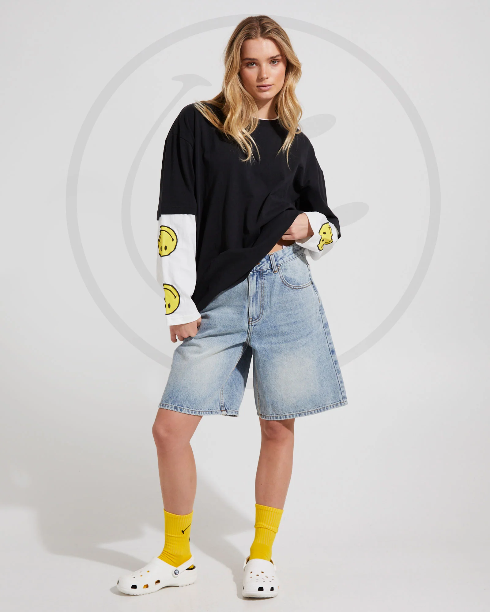 Insight x Smiley Beam Double Layer Long Sleeve T-Shirt - Image 4