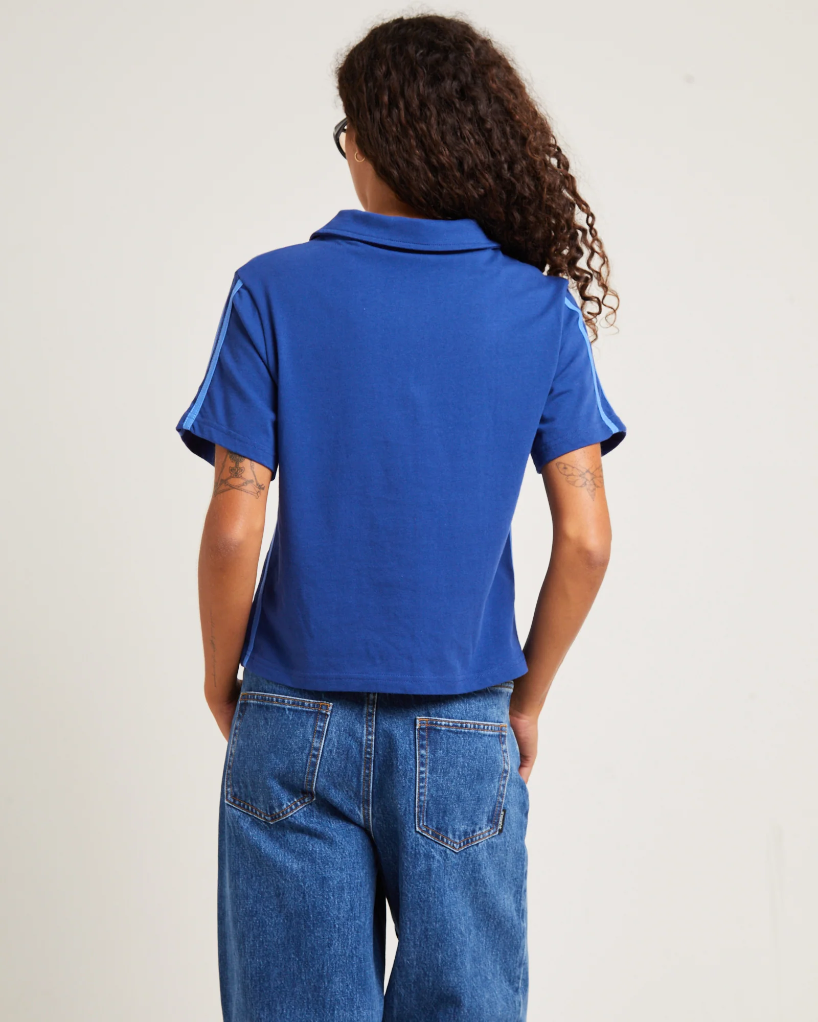 Into Nirvana Short Sleeve Polo Tee Navy - Image 2
