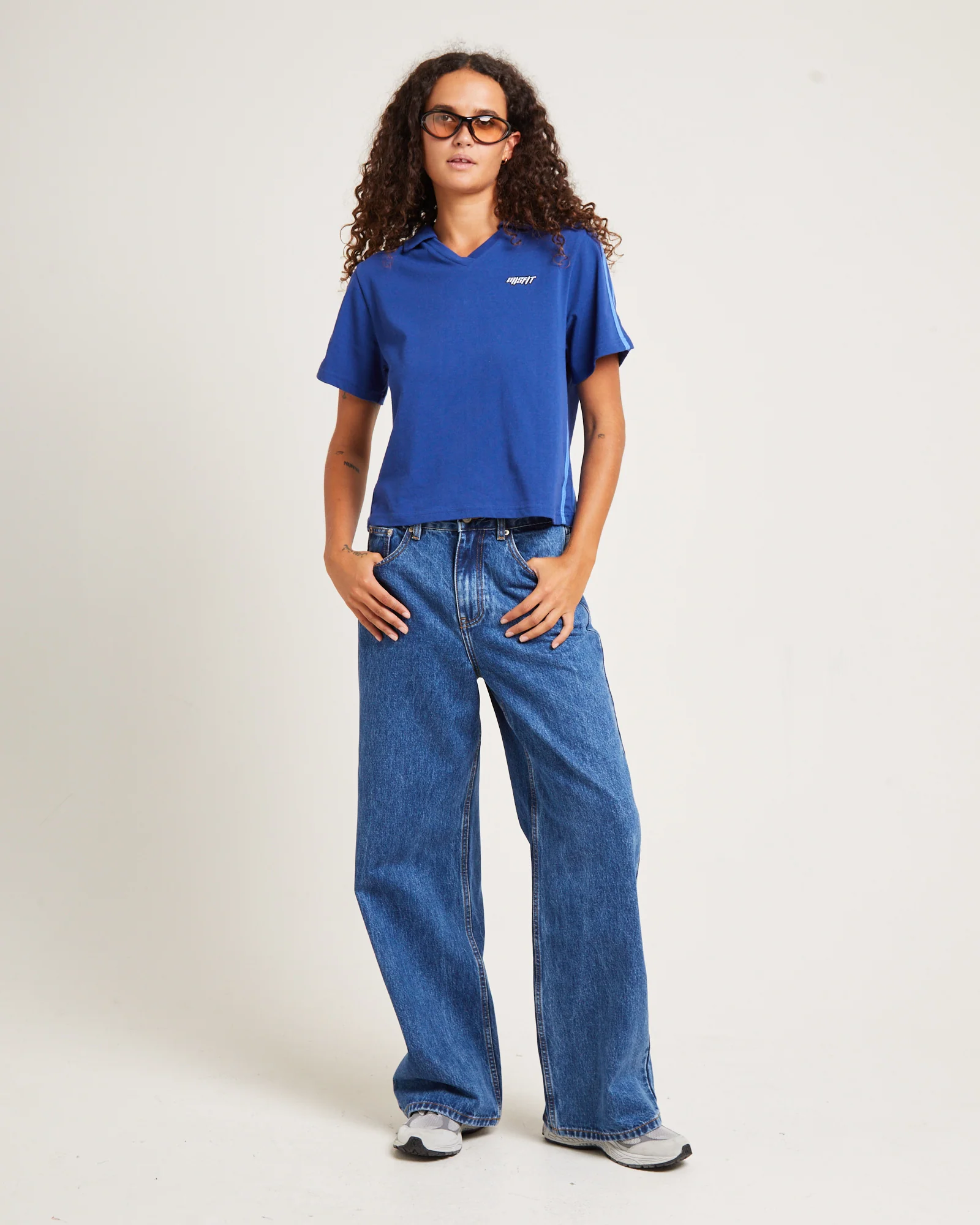 Into Nirvana Short Sleeve Polo Tee Navy - Image 3