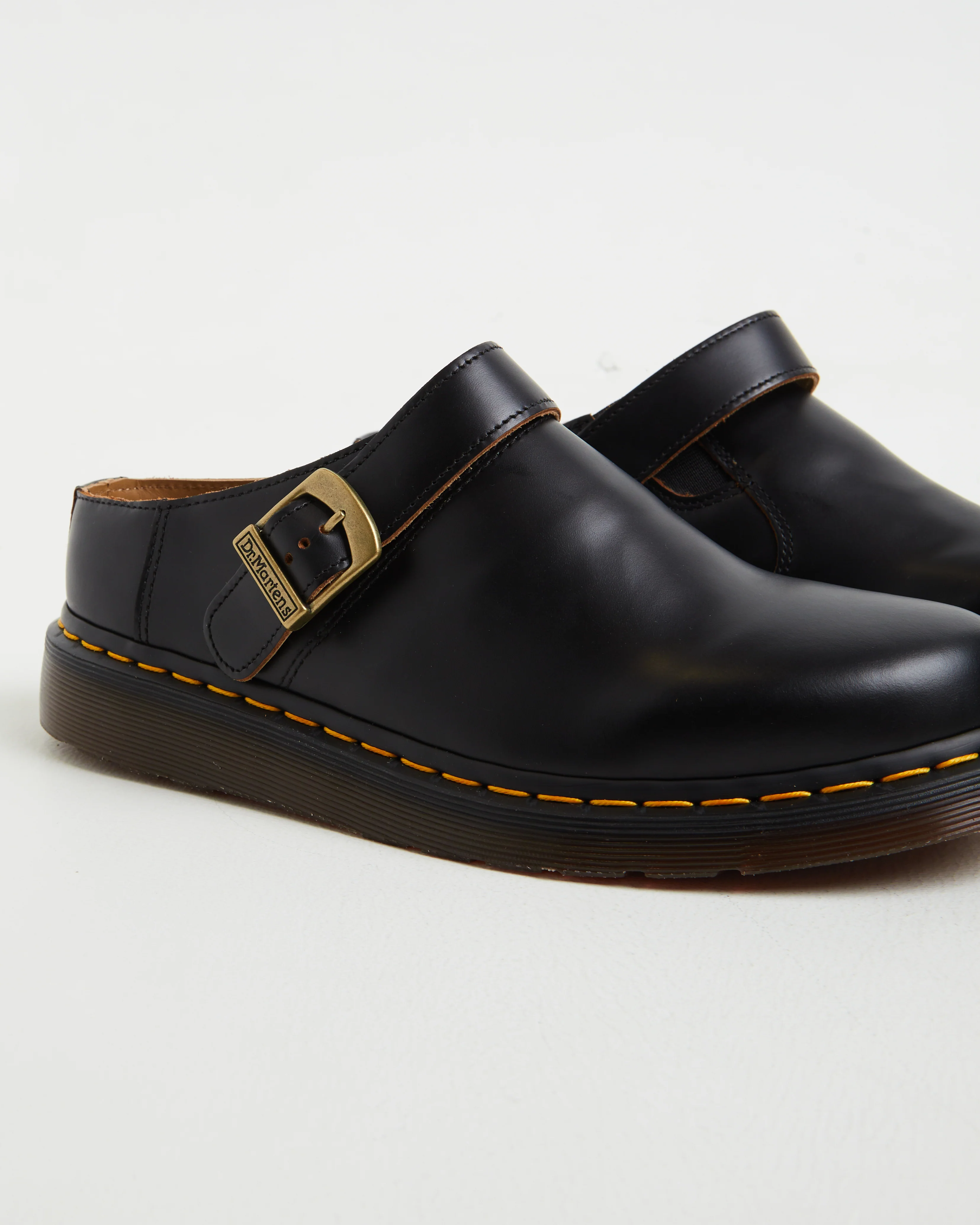 Isham Buckle Mules in Vintage Smooth Black - Image 3