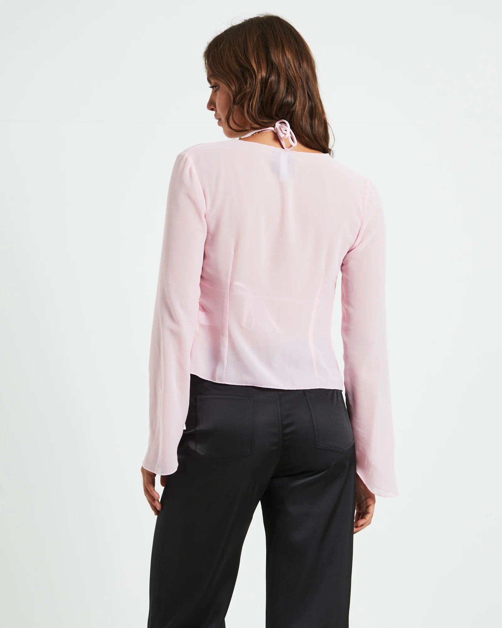 Ivy Laced Sheer Top in Pink - Image 2