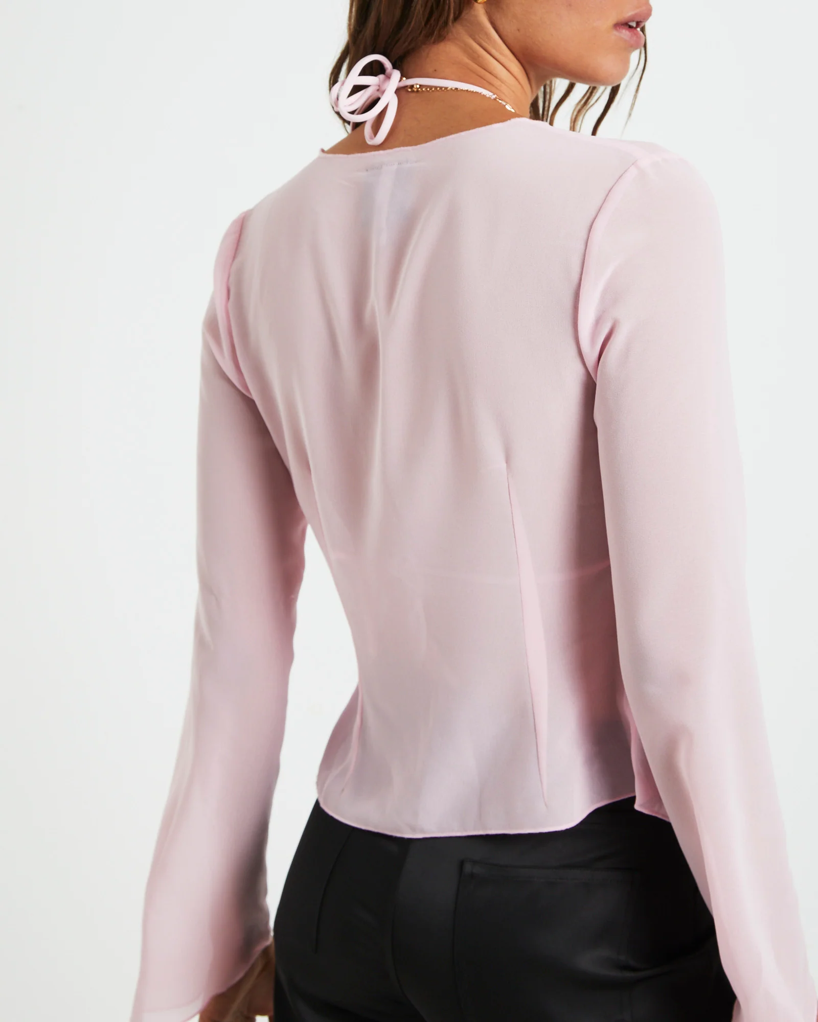 Ivy Laced Sheer Top in Pink - Image 5