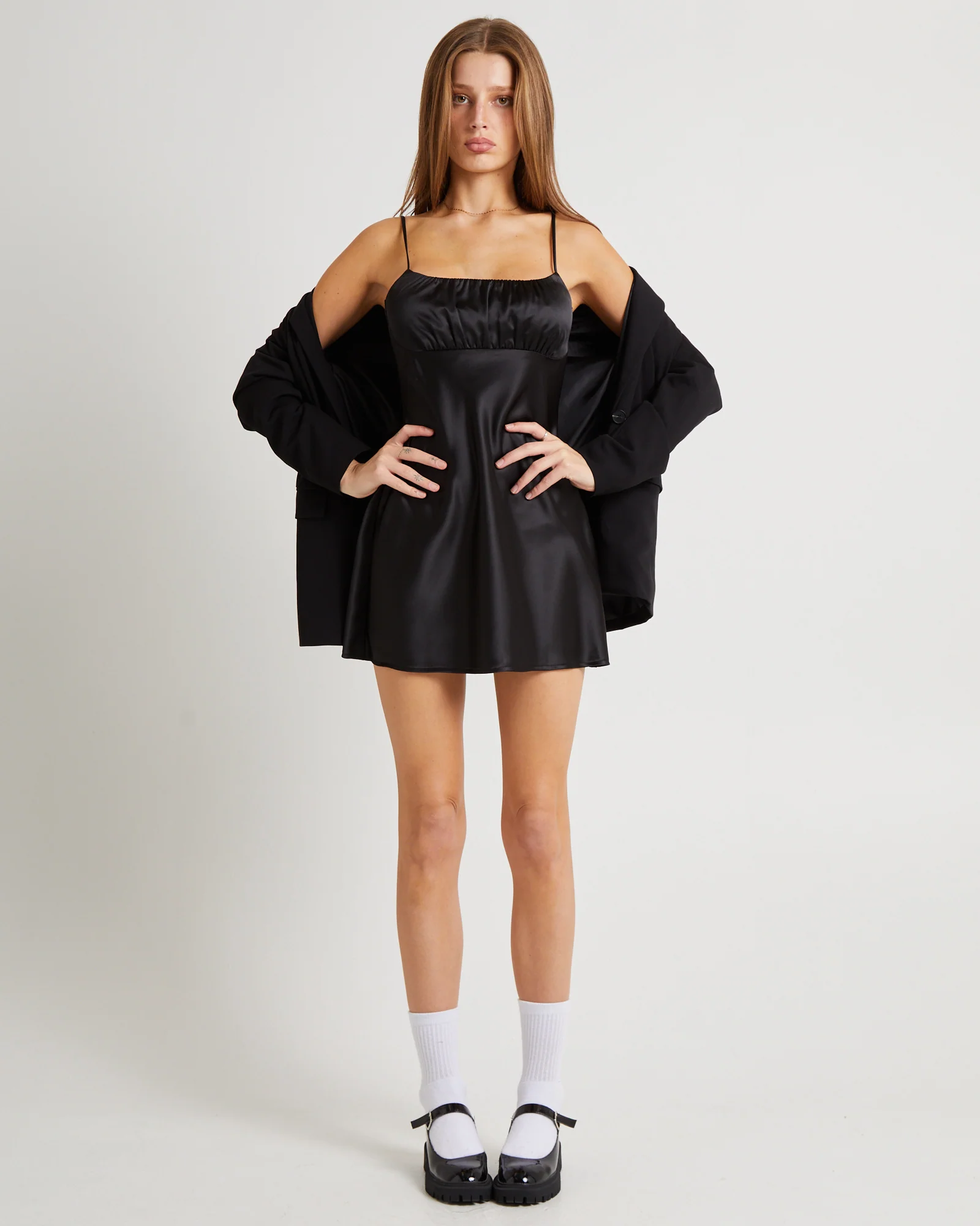 Ivy Ruched Silky Slip Mini Dress - Image 3