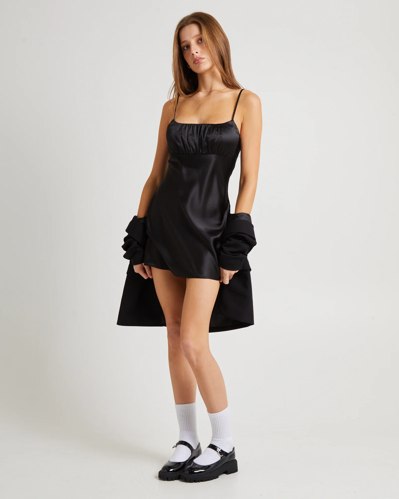 Ivy Ruched Silky Slip Mini Dress - Image 5