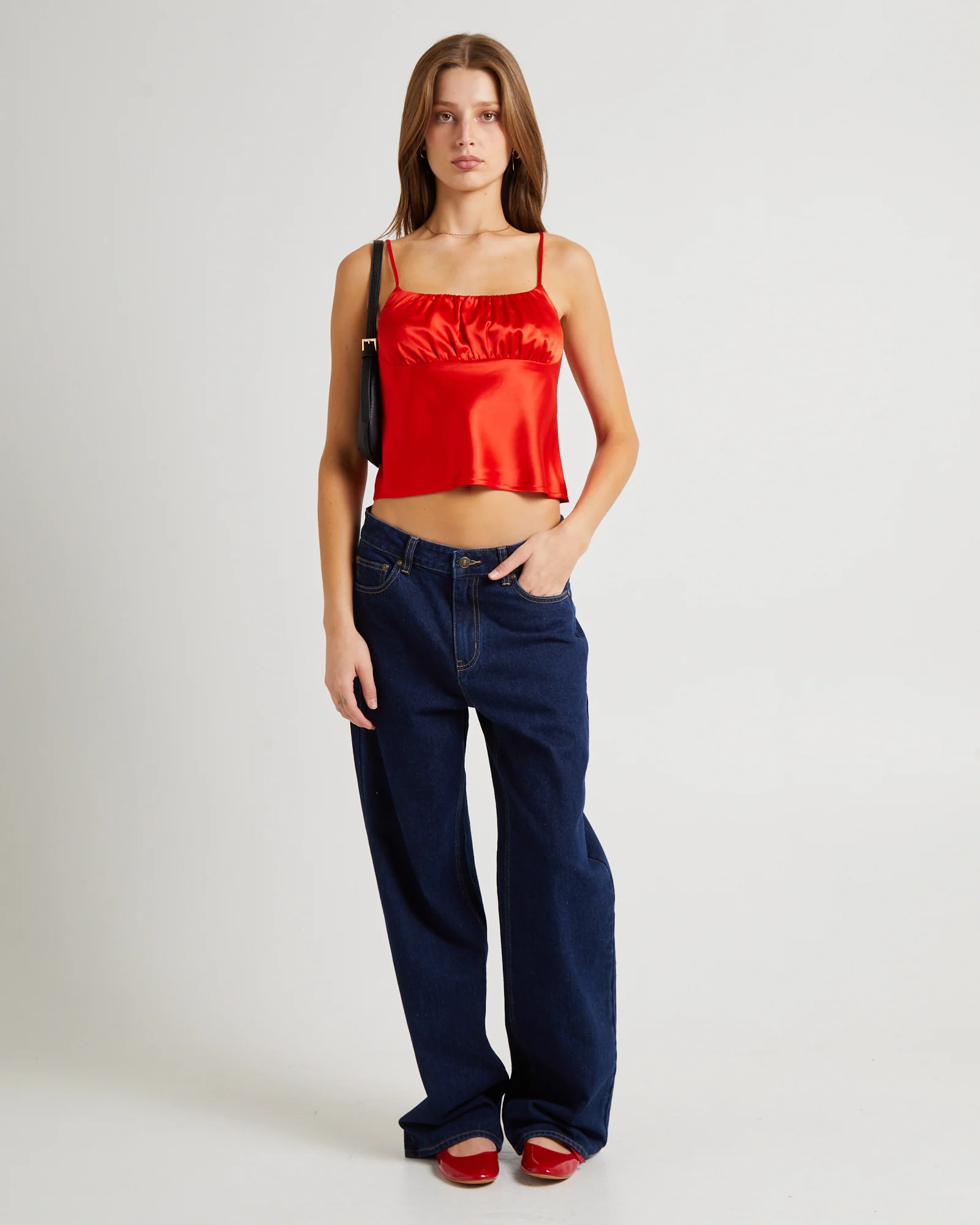 Ivy Ruched Silky Slip Top - Image 3