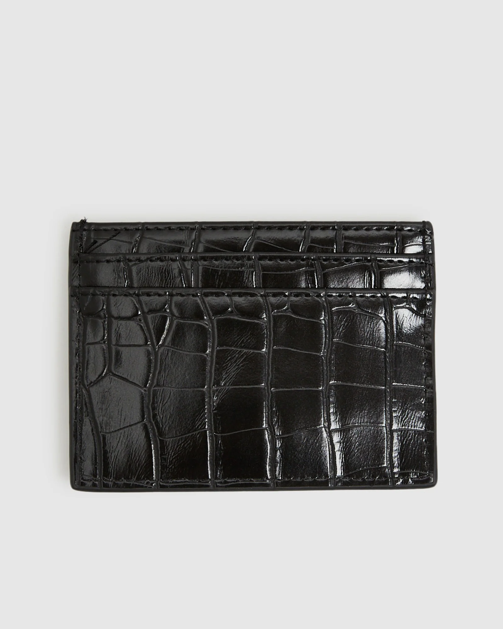 Izzy Card Holder Croc Black/Gold - Image 2