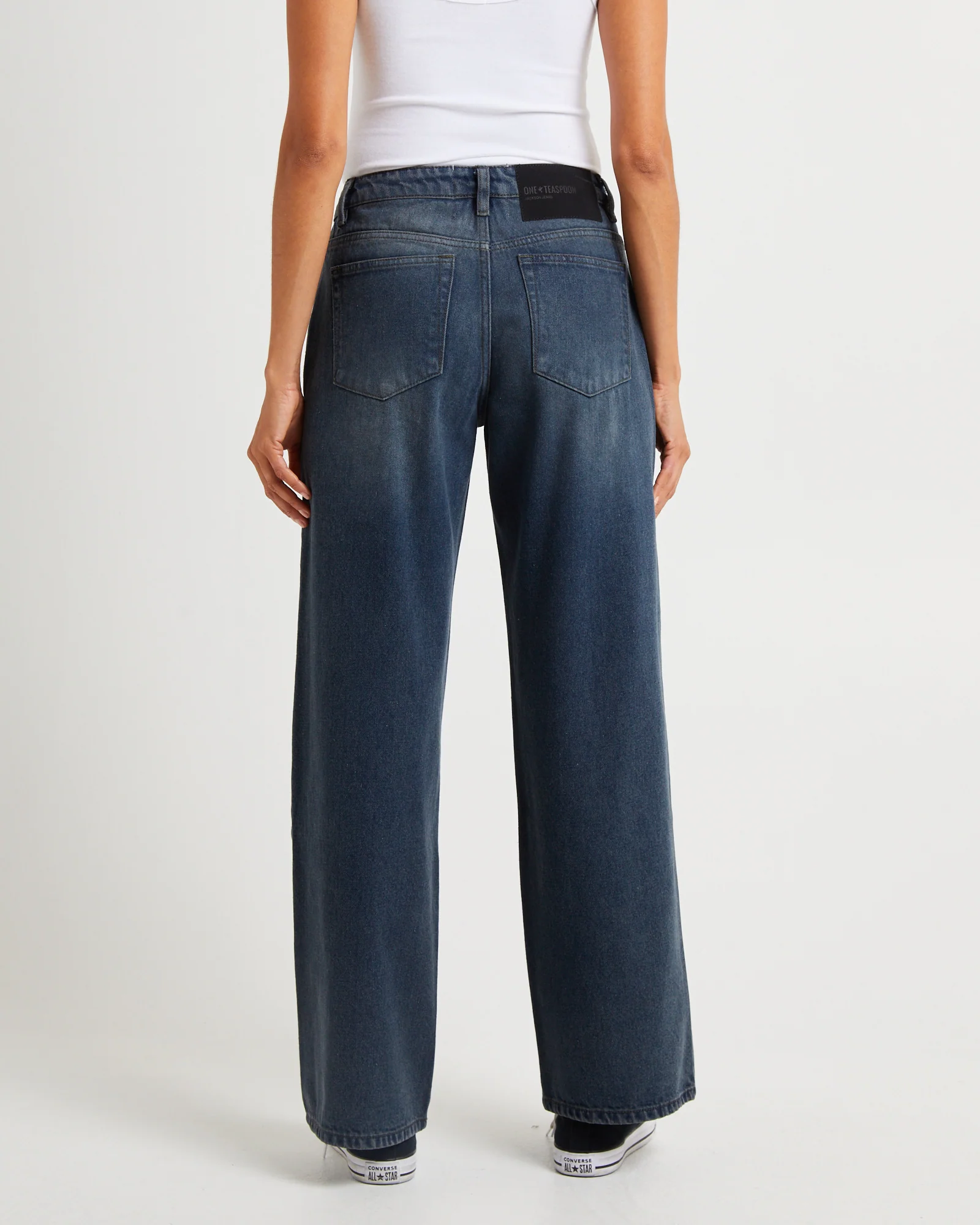 Jacksons Mid Waist Wide Leg Denim Jeans Fox - Image 2
