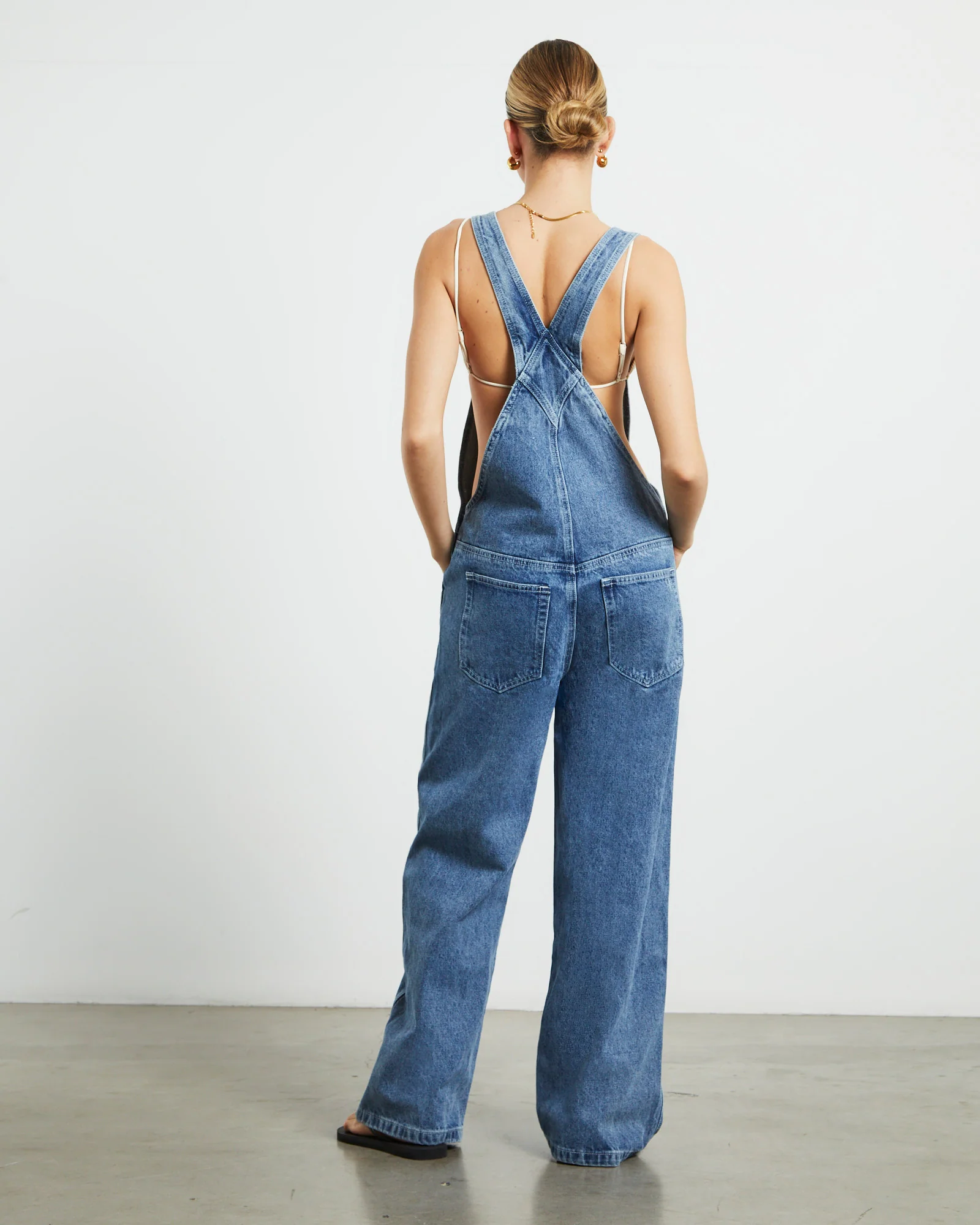 Jadey Denim Relaxed Overalls - Image 3