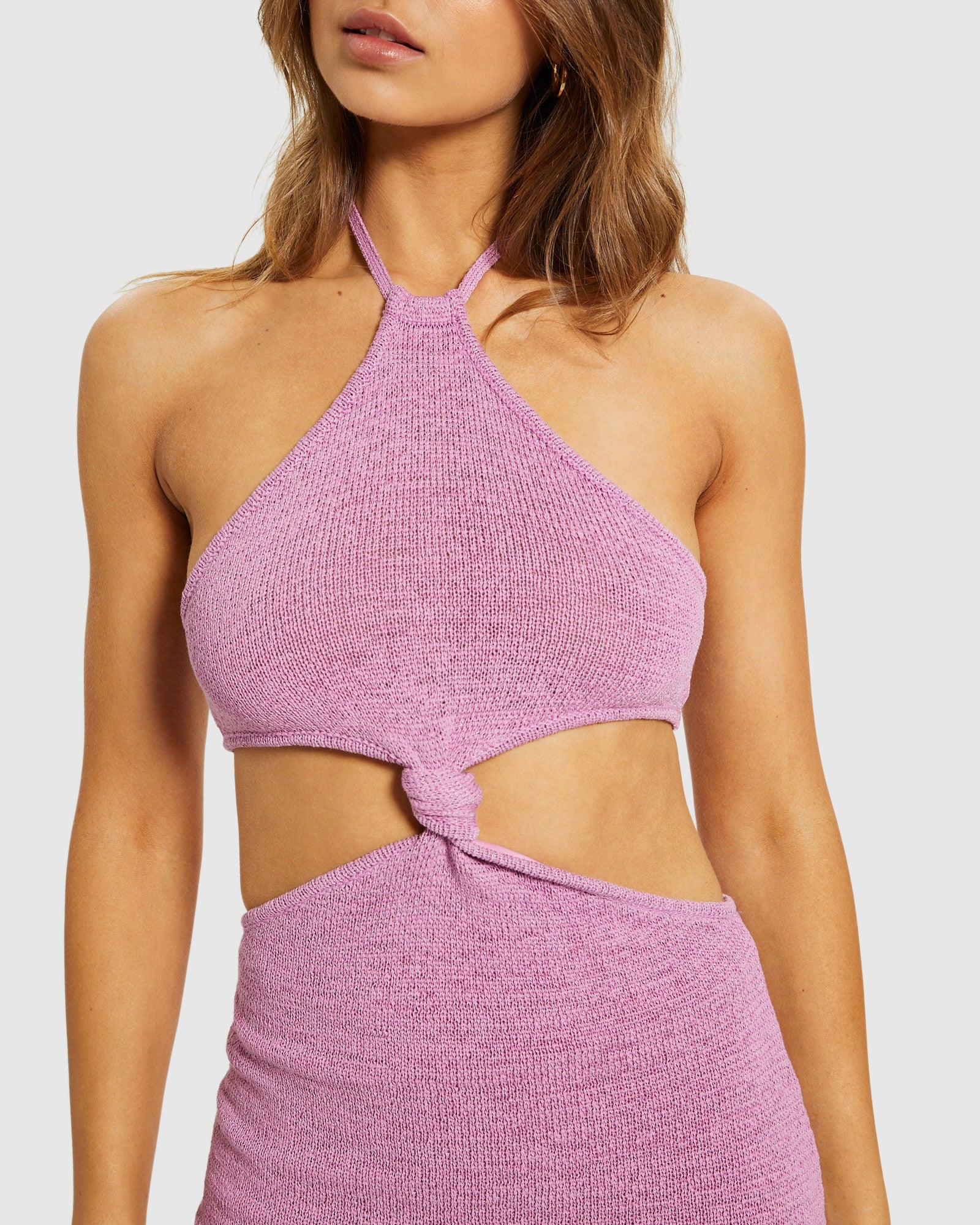 Jayla Knot Front Knit Dress Pk - Image 6