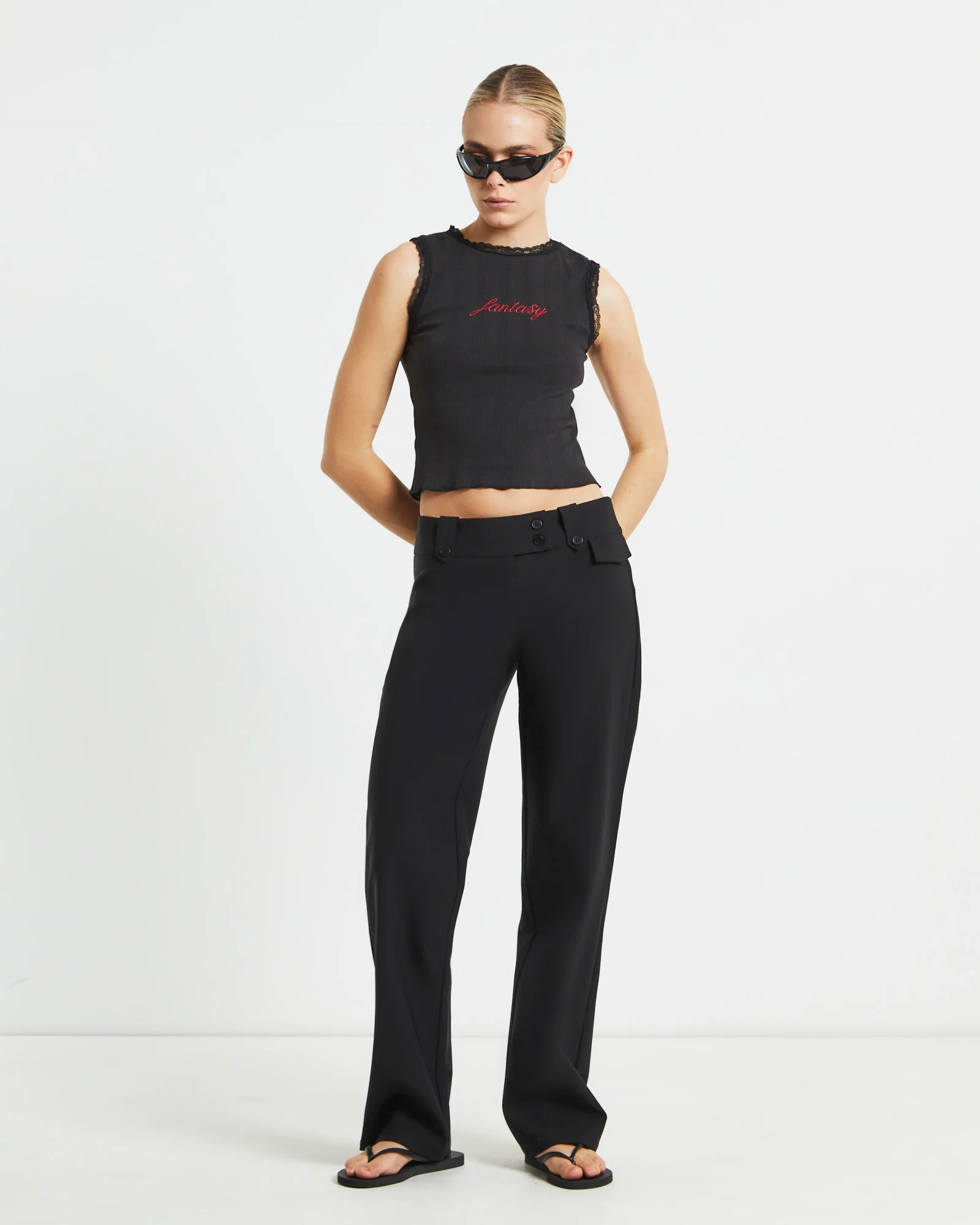 Jaylee Low Rise Seam Front Pants - Image 4