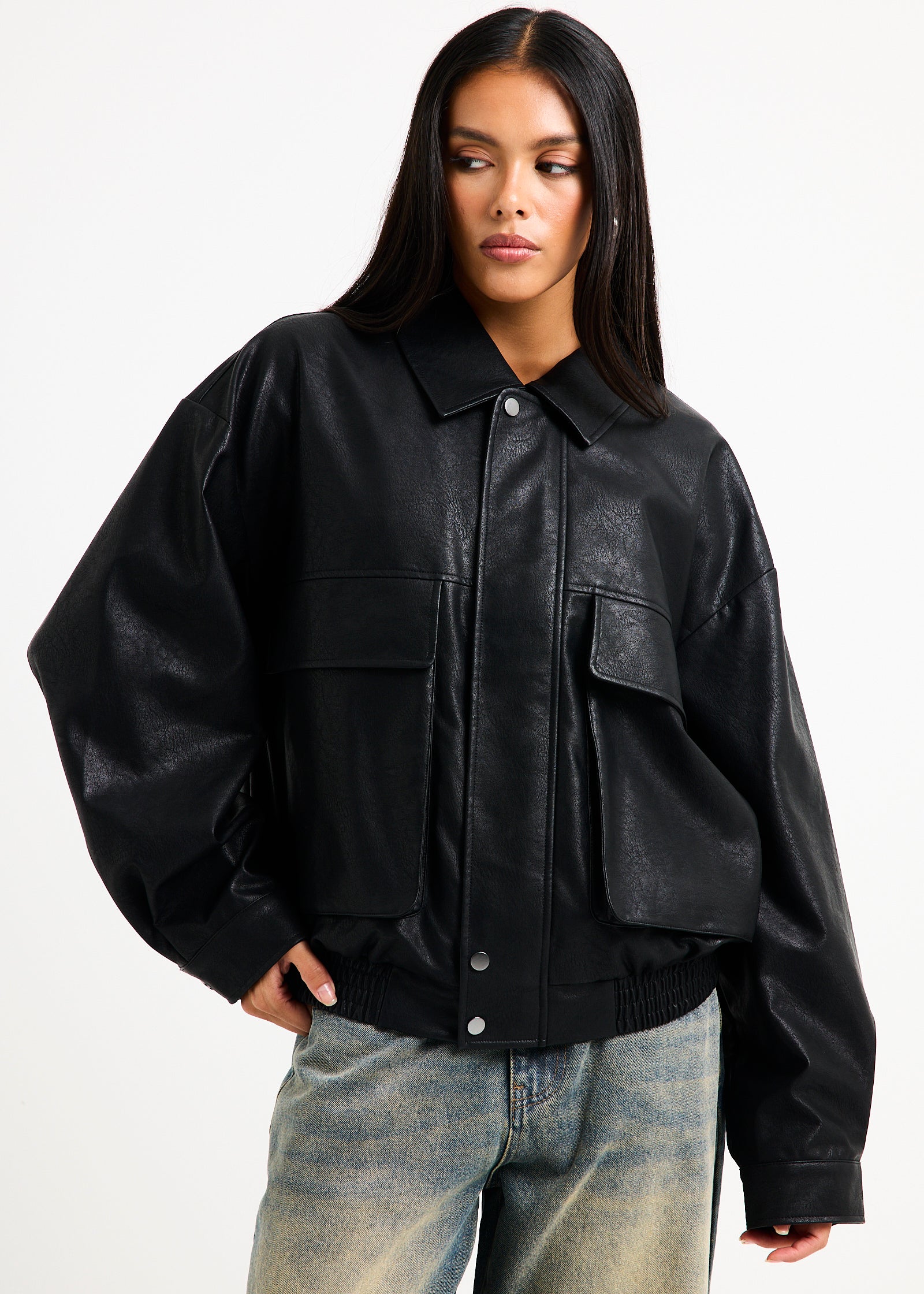 Jen Oversized Patch Pocket Jacket - Image 5