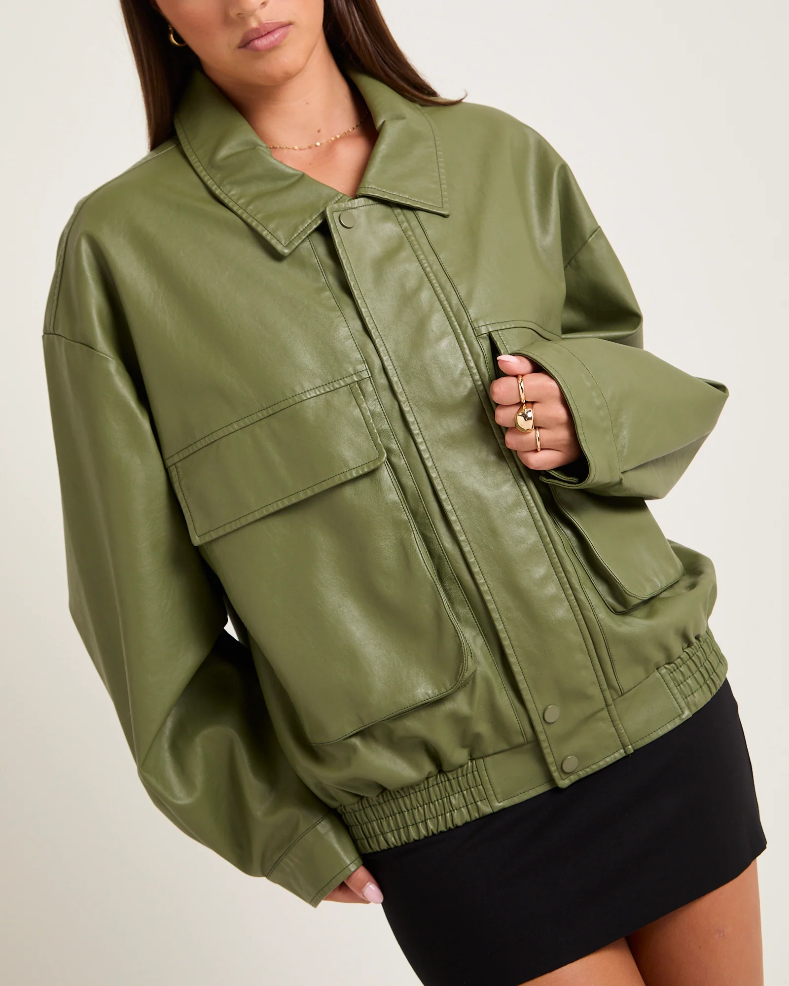 Jen Oversized Patch Pocket Jacket - Image 5