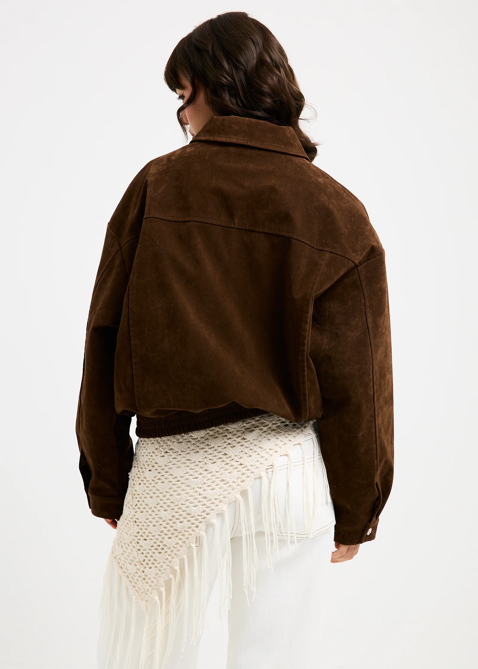 Jen Suede Oversized Patch Pocket Jacket - Image 3